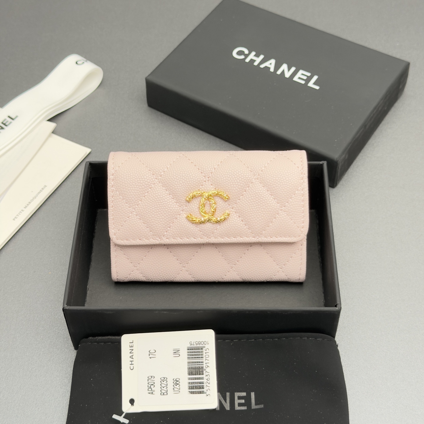 [Chanel] 샤넬 26SS 캐비어 멀티 젬스톤 카드 홀더 지갑