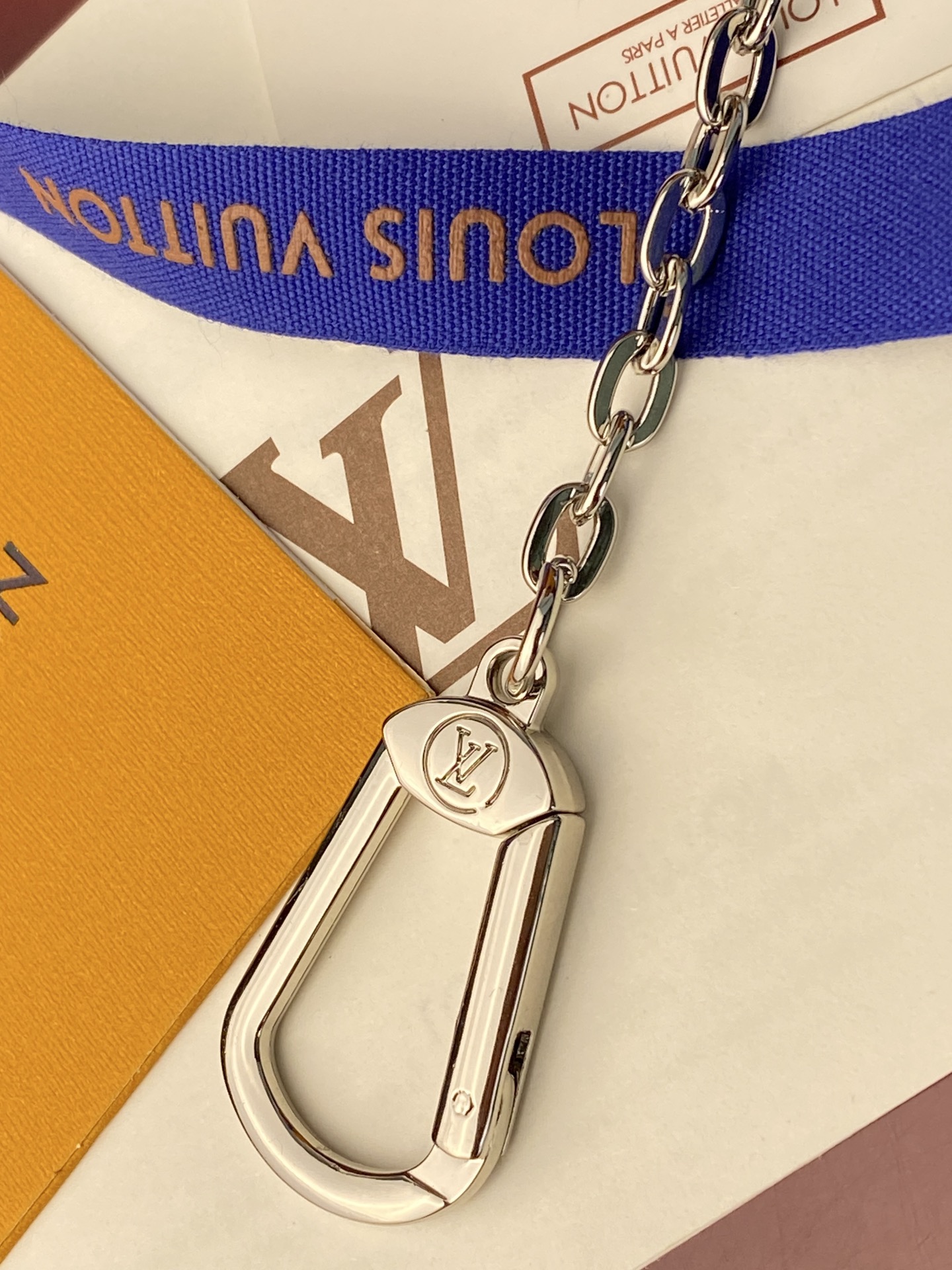 [Louis Vuitton] LV 루이비통 모노그램 자카드 로미 키 파우치 (코튼 블루) 지갑