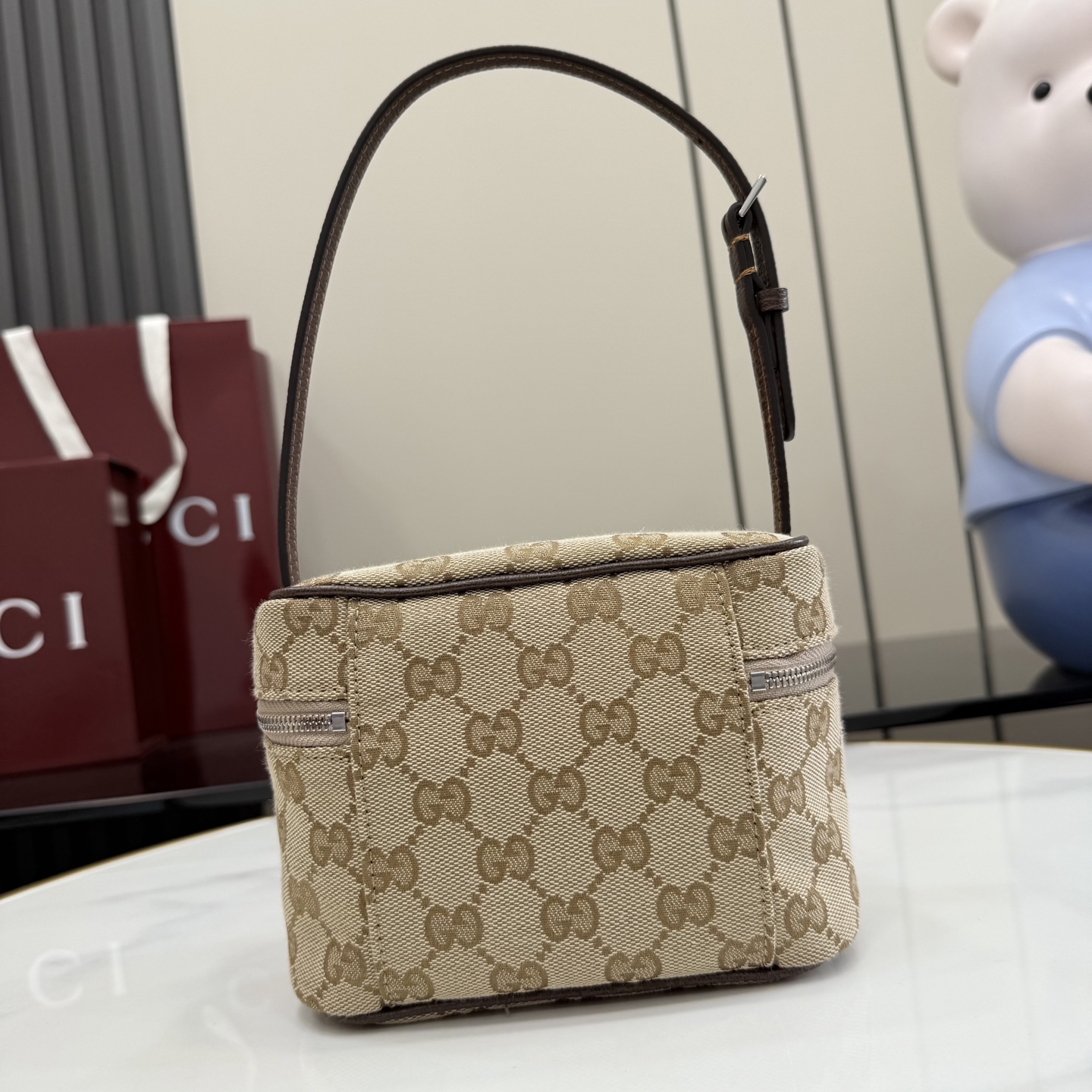 [Gucci] 구찌 Primavera 프리마베라 태그(Tag) GG 캔버스 탑 핸들 미니 백 가방