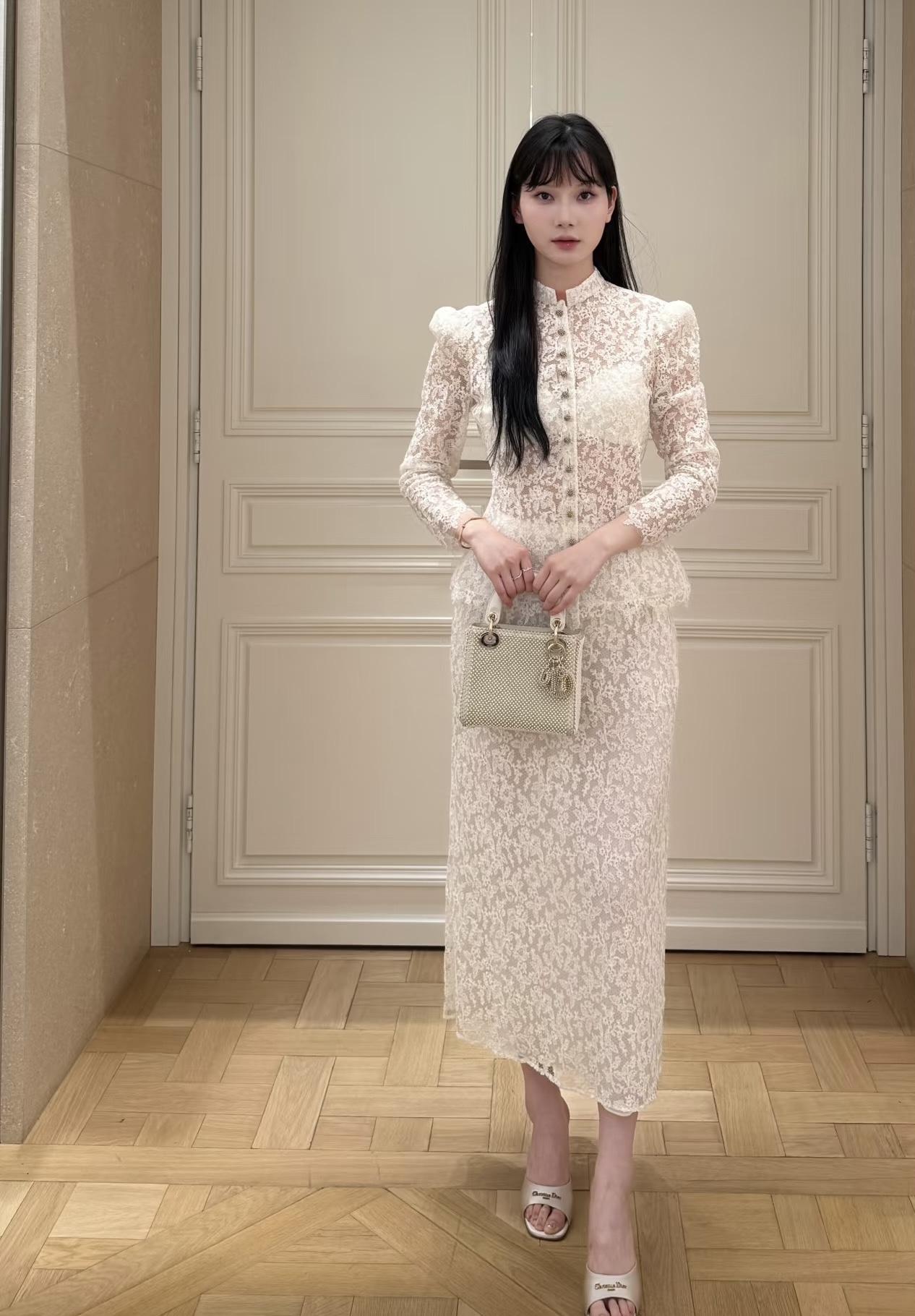 [Dior] 디올 26SS 빈티지 플라워 레이스 머메이드 스커트 치마 의류