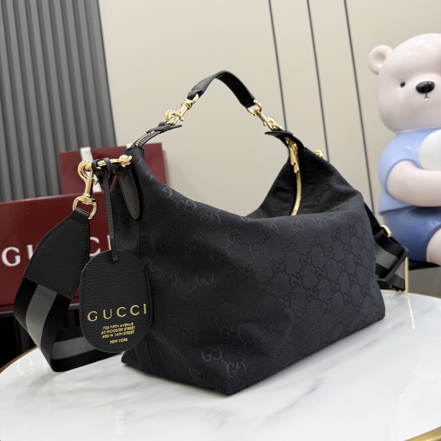 GUCCI 구찌 Gucci NY 컬렉션 브레라(Brera) 캔버스 토트백 - 블랙 가방