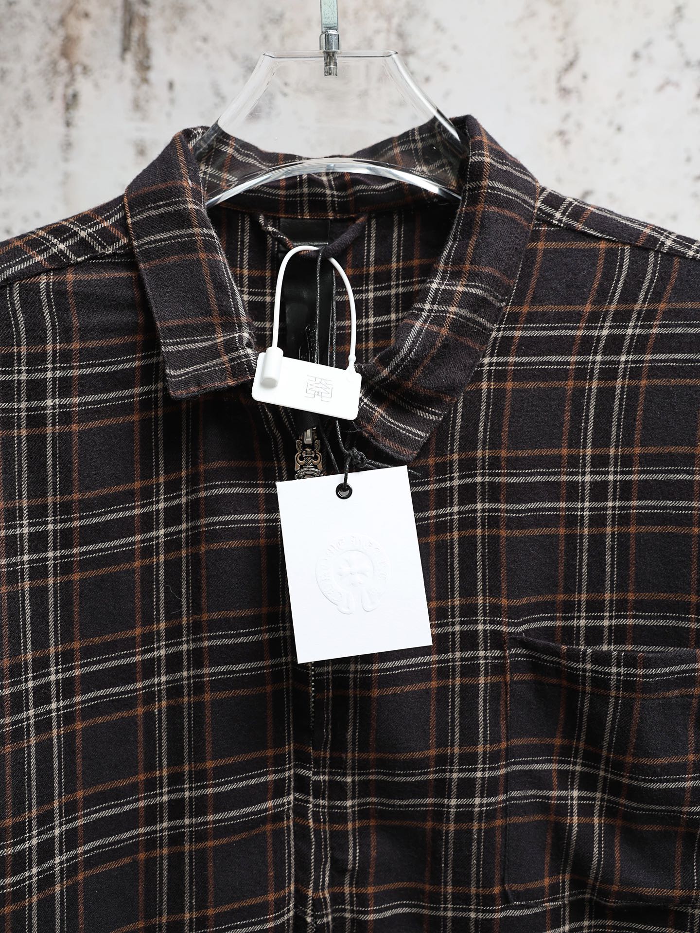 크롬하츠(CHROME HEARTS) 플란넬 체크 집업 셔츠 상의 의류