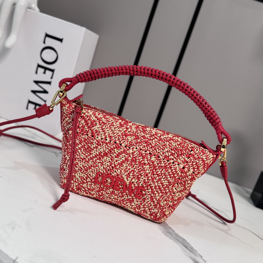 LOEWE 로에베 미니 클래식 카프스킨 & 라피아 칼라 백 가방 / 11268