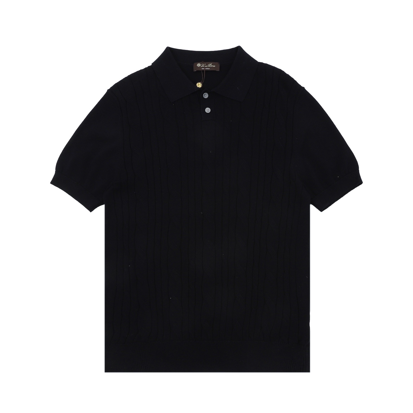 로로피아나(LORO PIANA) 케이블 니트 반팔 폴로셔츠 상의 의류 복제