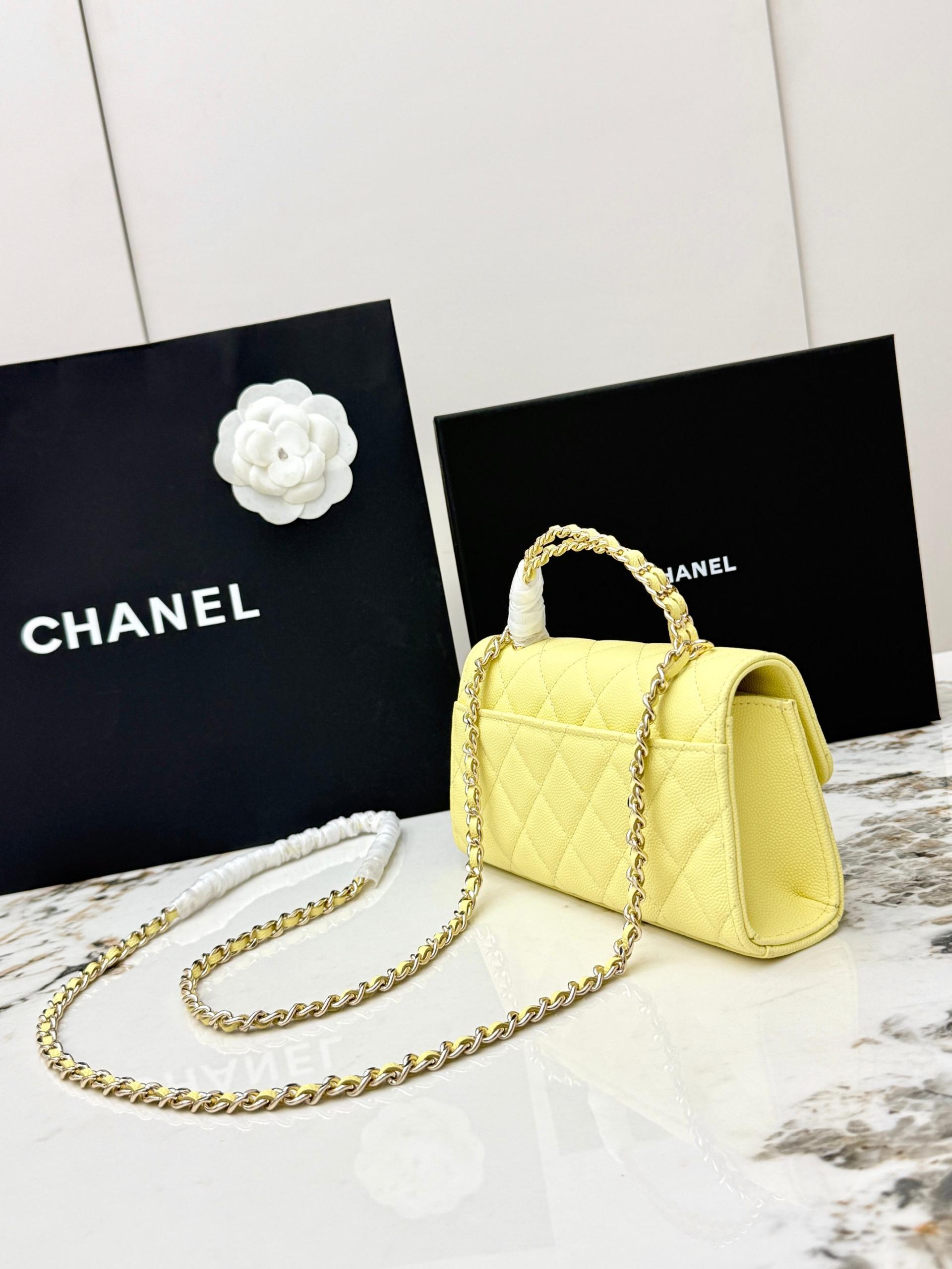 Chanel 25S 샤넬 캐비어 카우레더 Kelly 핸들백 가방