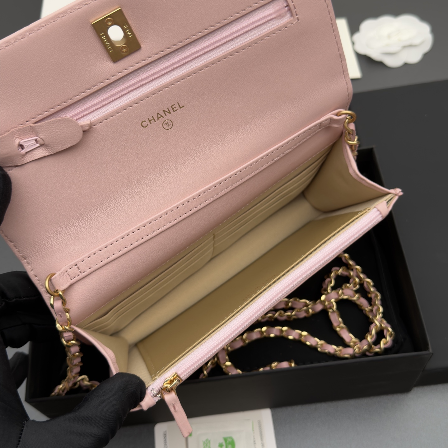 [Chanel] 샤넬 이탈리안 램스킨 클래식 체인 파우치/클러치 가방