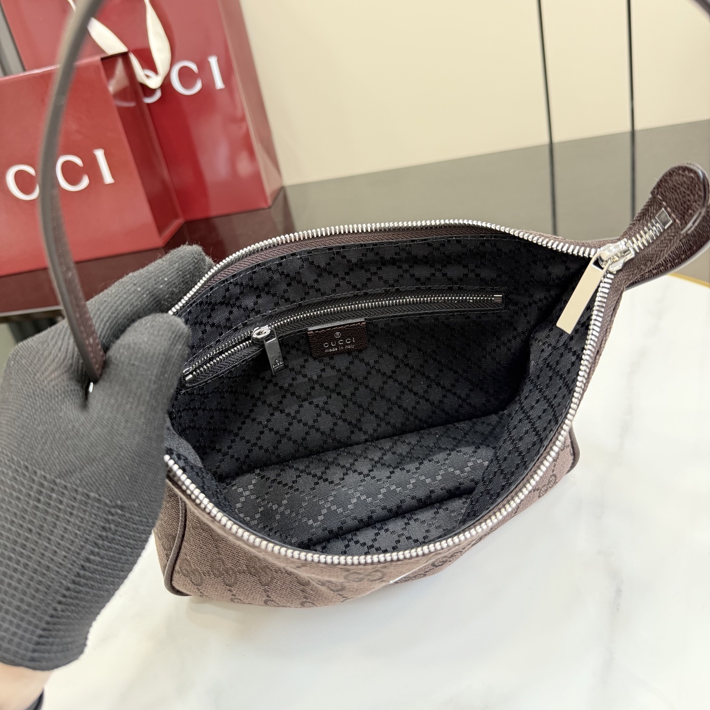 [Gucci] 구찌 (Generation) Lady Lunetta 레이디 루네타 GG 캔버스 호보백 가방