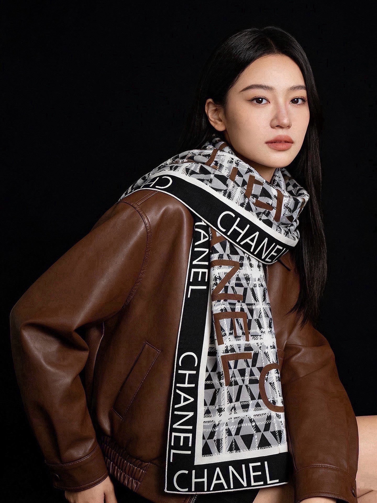 샤넬(CHANEL) 더블페이스 캐시미어 실크 숄 목도리 스카프