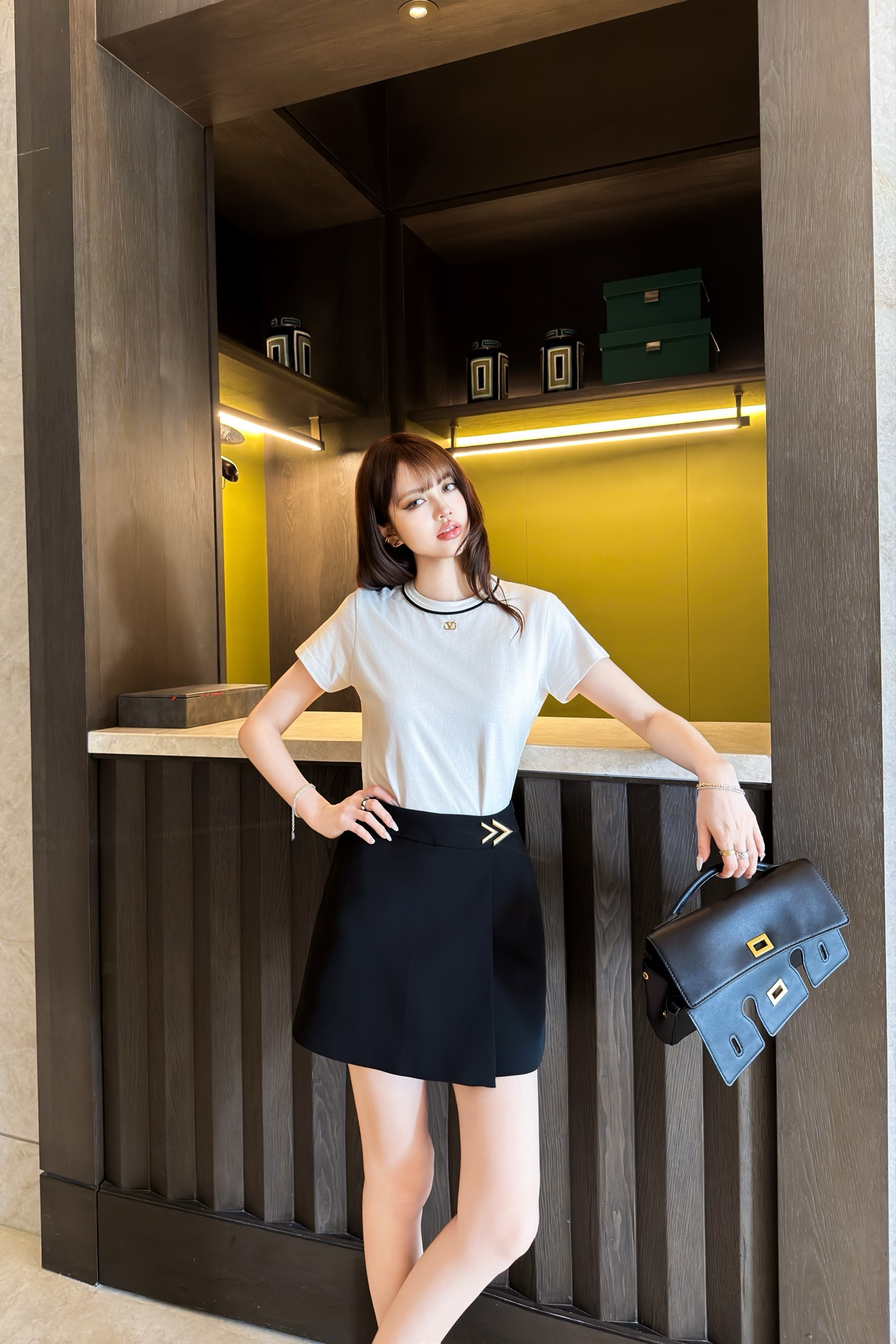 Valentino 발렌티노 하이엔드 수입 원단 미니 스커트 치마 의류