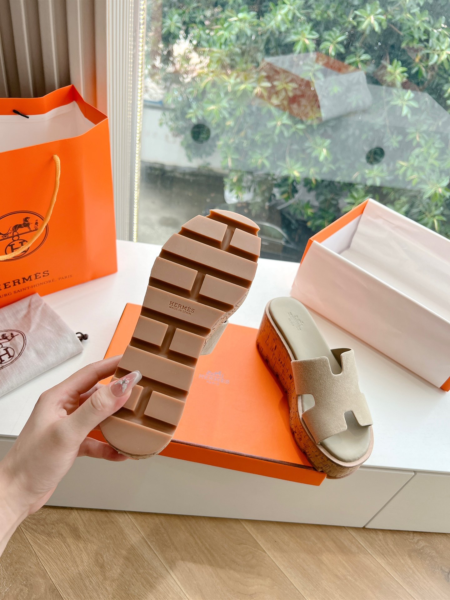 에르메스(HERMES) 웨지힐 슬리퍼 신발