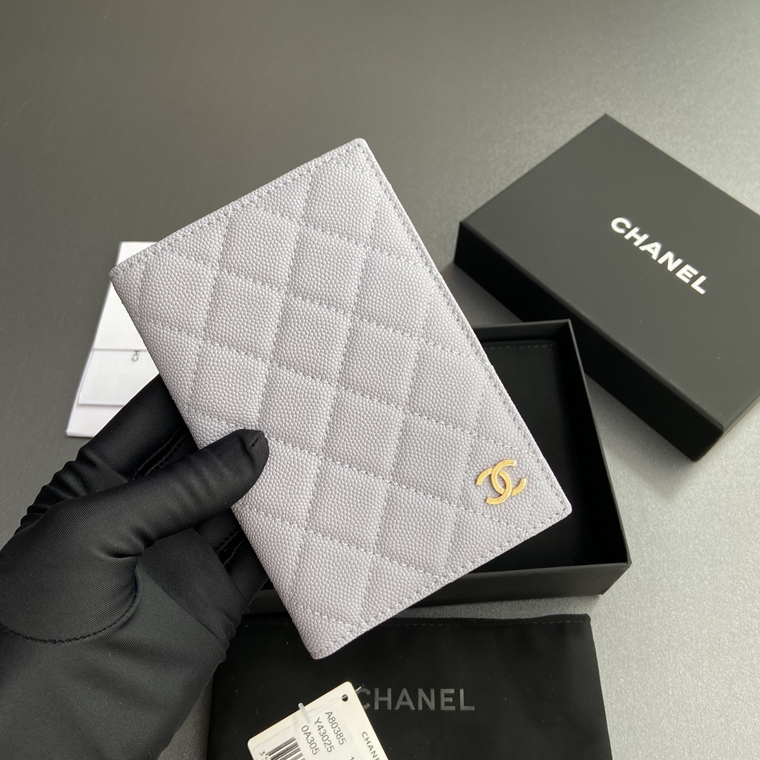 [Chanel] 샤넬 램스킨 퀼팅 패스포트 홀더/여권 지갑