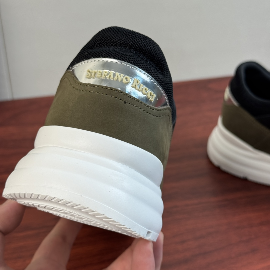 [Stefano Ricci] 스테파노 리치 누벅 & 카프스킨 콤비 스니커즈 신발
