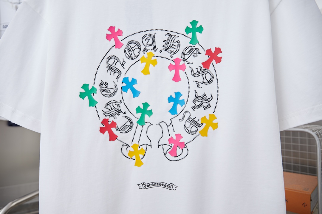 크롬하츠(Chrome Hearts) 실리콘 크로스 반팔 티셔츠 상의 의류