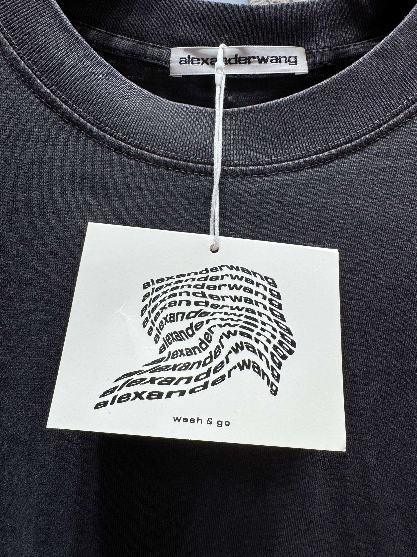 알렉산더왕(Alexander Wang) 레터링 그래픽 워싱 반팔 티셔츠 상의 의류