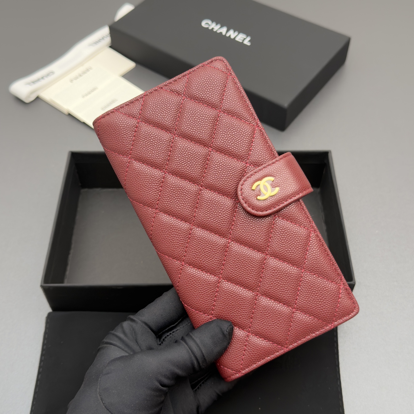 Chanel 샤넬 퀼팅 롱 월렛 지갑