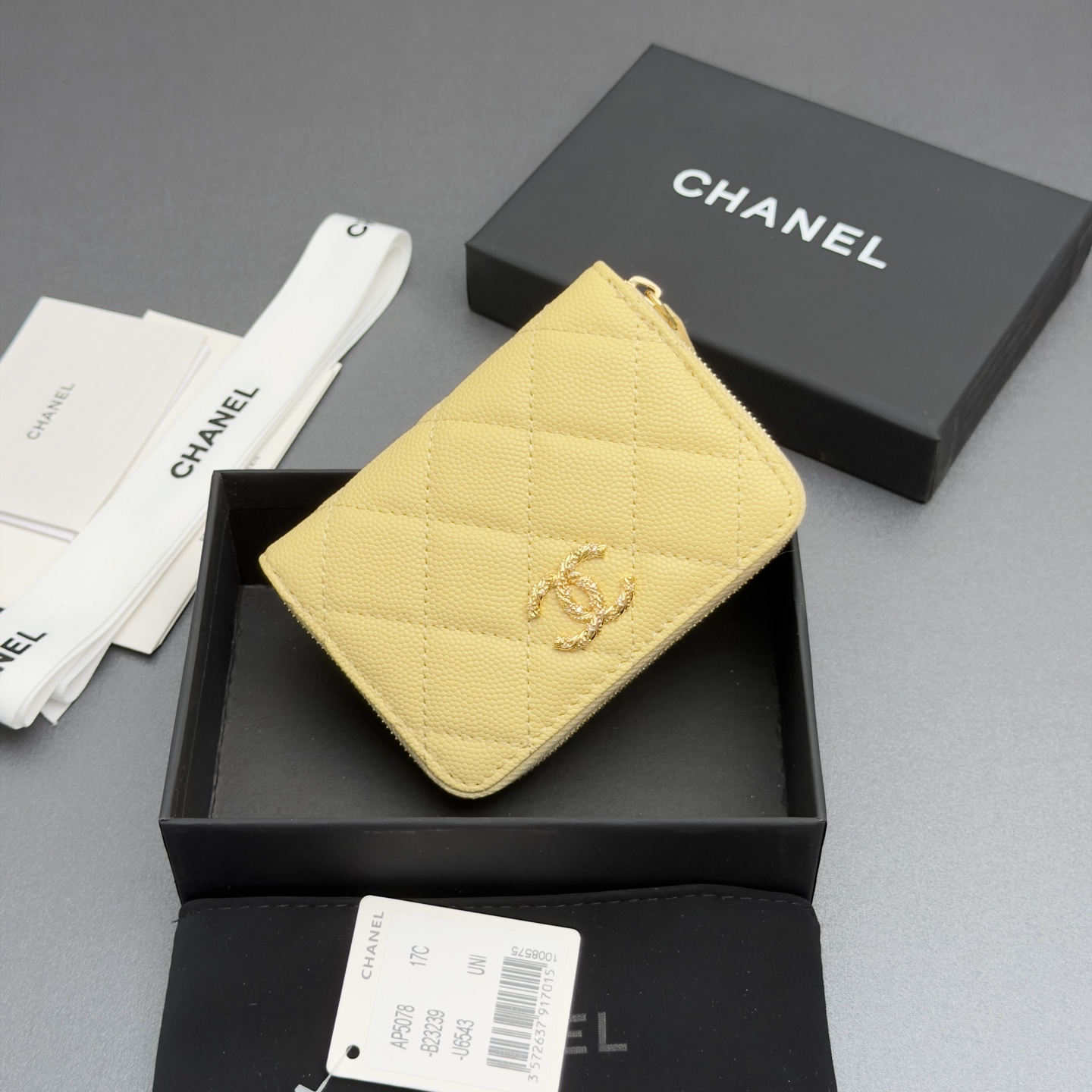[Chanel] 샤넬 26SS 캐비어 멀티 젬스톤 미니 지퍼 코인 퍼스 지갑