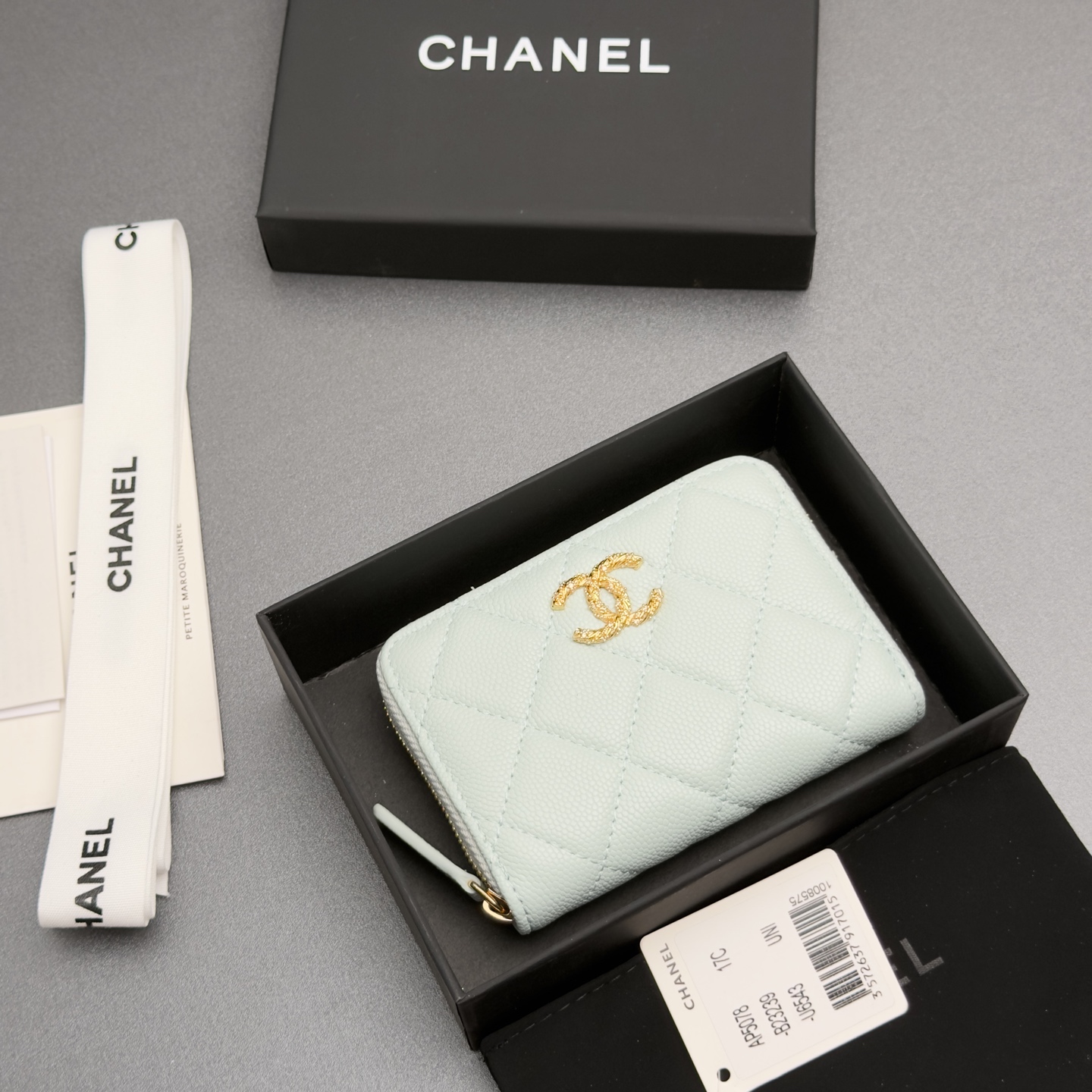 [Chanel] 샤넬 26SS 캐비어 멀티 젬스톤 미니 지퍼 코인 퍼스 지갑