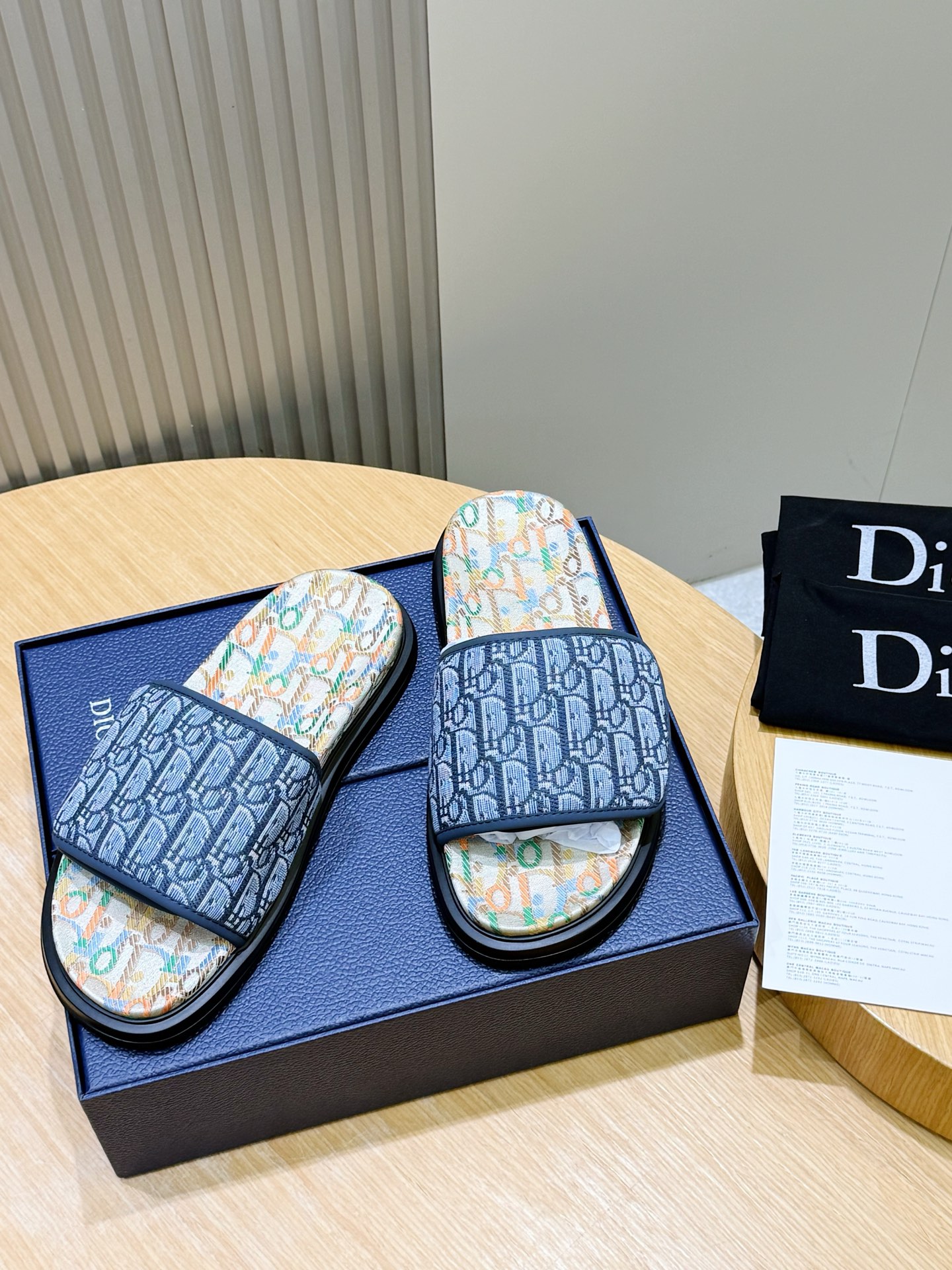Dior 디올 Aqua 남성 슬라이드 샌들 슬리퍼 신발