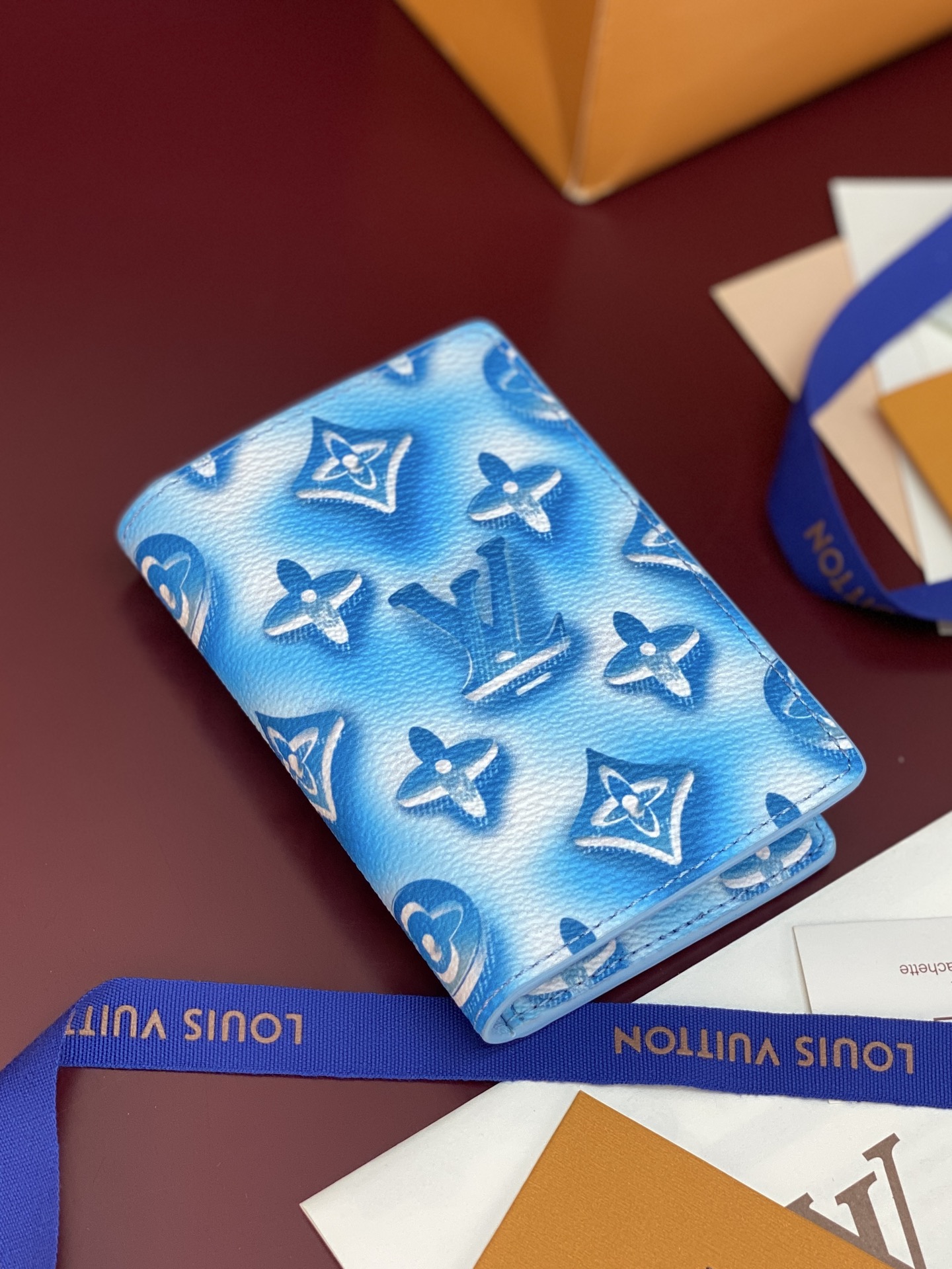 [Louis Vuitton] LV 루이비통 모노그램 포켓 오거나이저 카드 지갑 (코튼 블루)