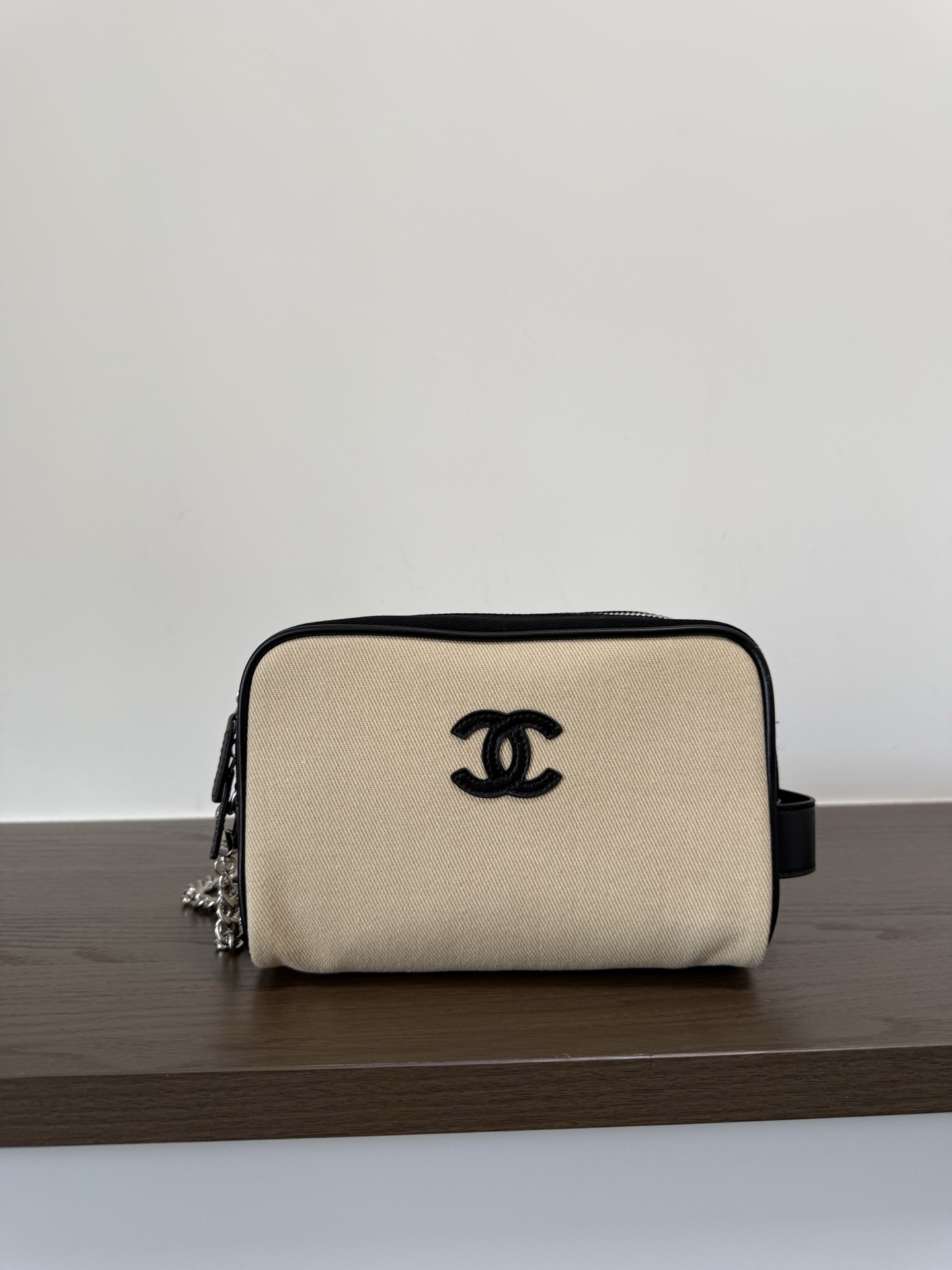 [Chanel] 샤넬 26M Coco Beach 코코 비치 캔버스 코스메틱 파우치 백 가방