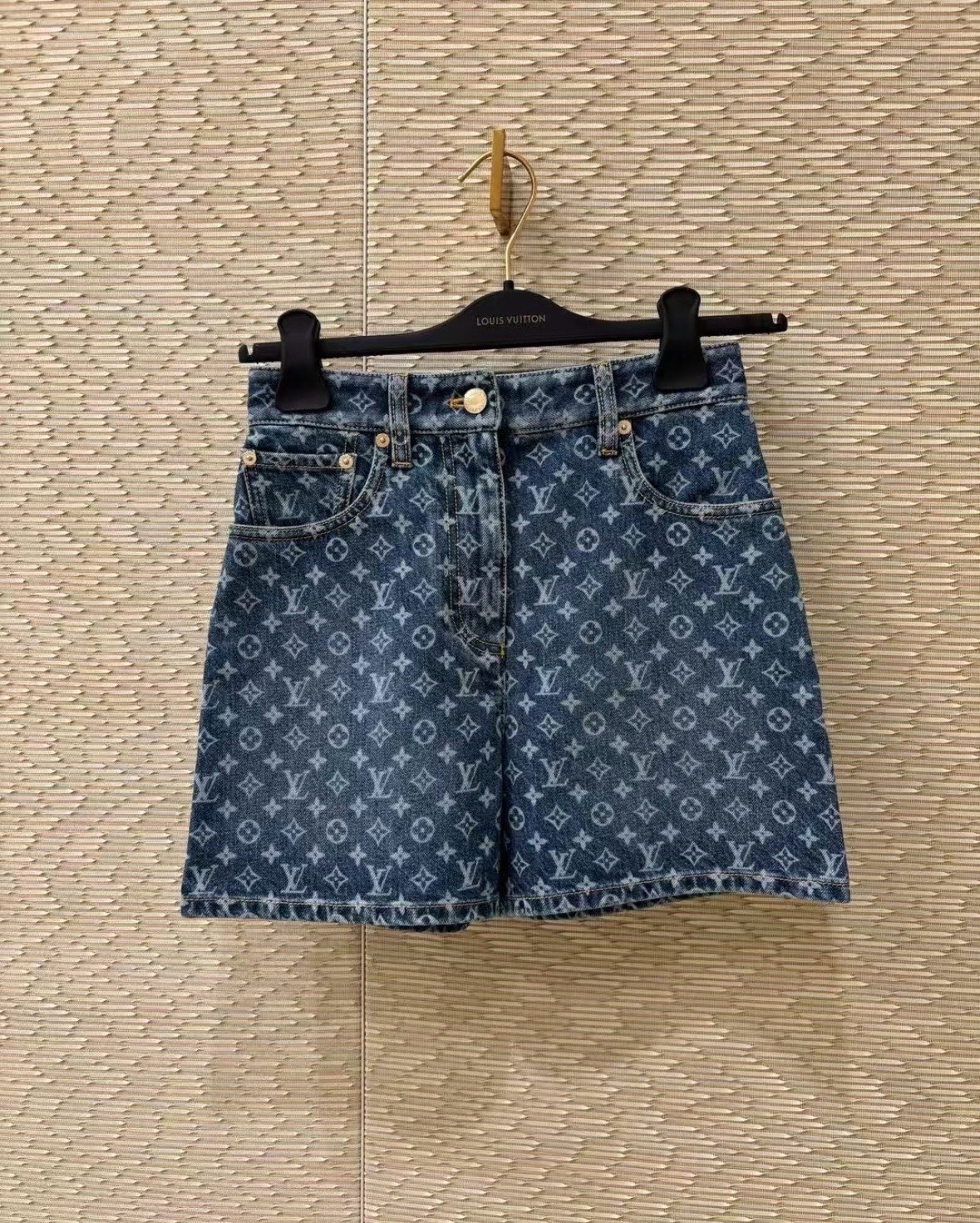 LV 루이비통 로고 자카드 데님 쇼츠 숏 팬츠 바지 의류