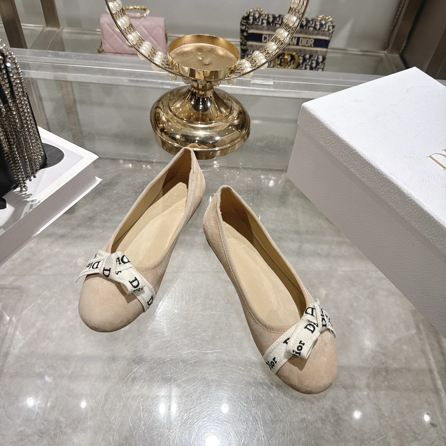 디올(DIOR) 리본 스트랩 메리제인 플랫슈즈 신발
