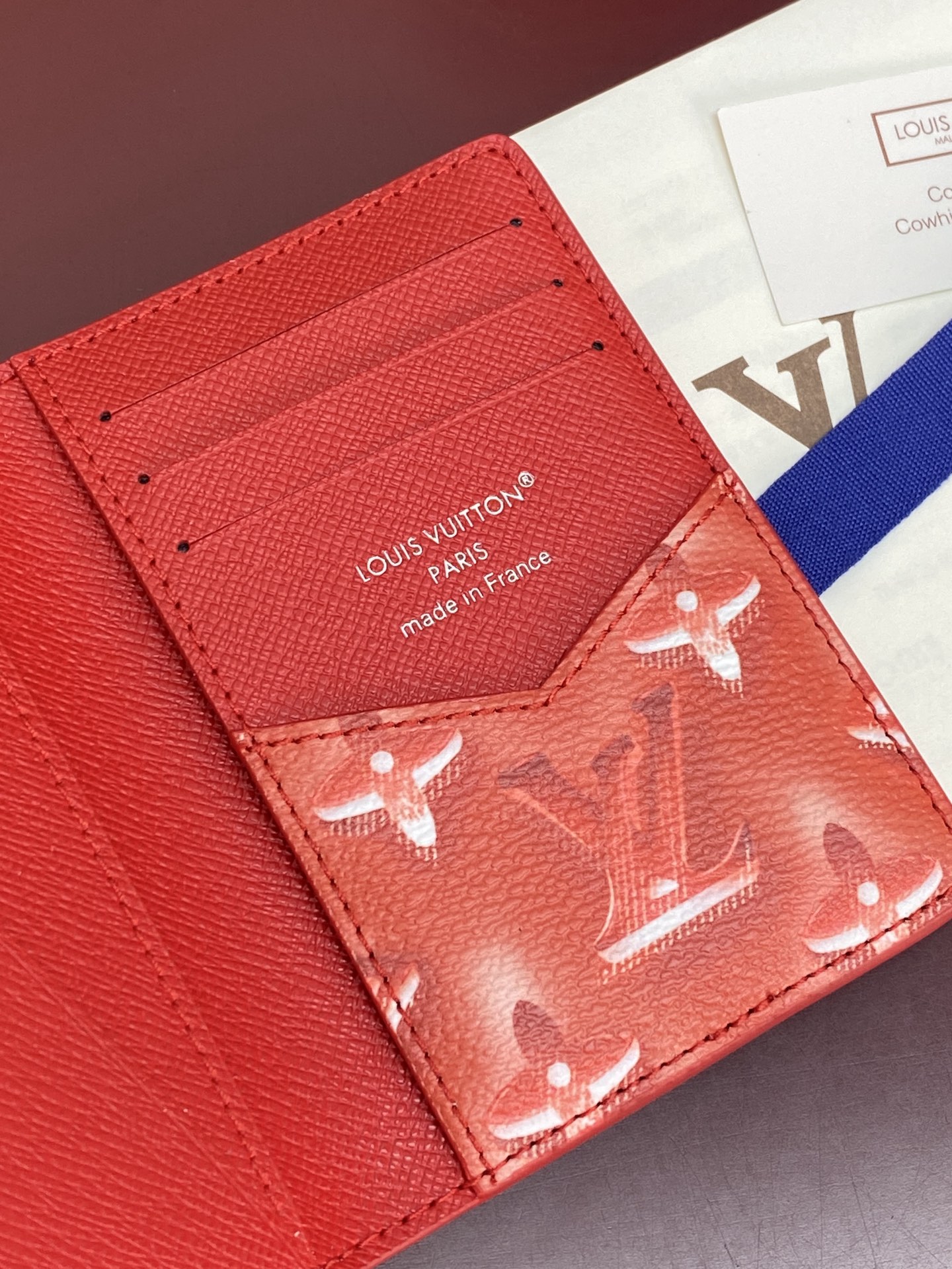 [Louis Vuitton] LV 루이비통 모노그램 포켓 오거나이저 카드 지갑 (코튼 레드)
