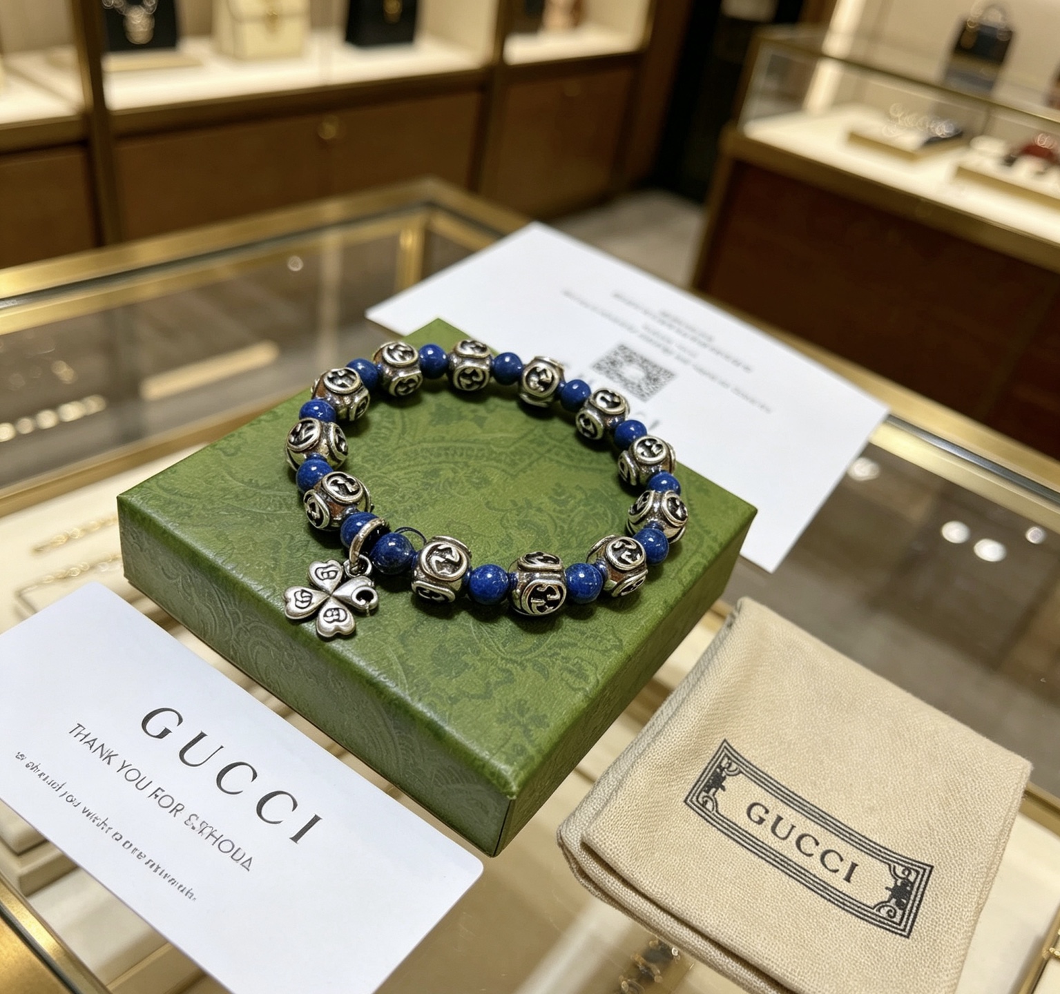 구찌(GUCCI) 더블 G 라피스 팔찌 악세사리