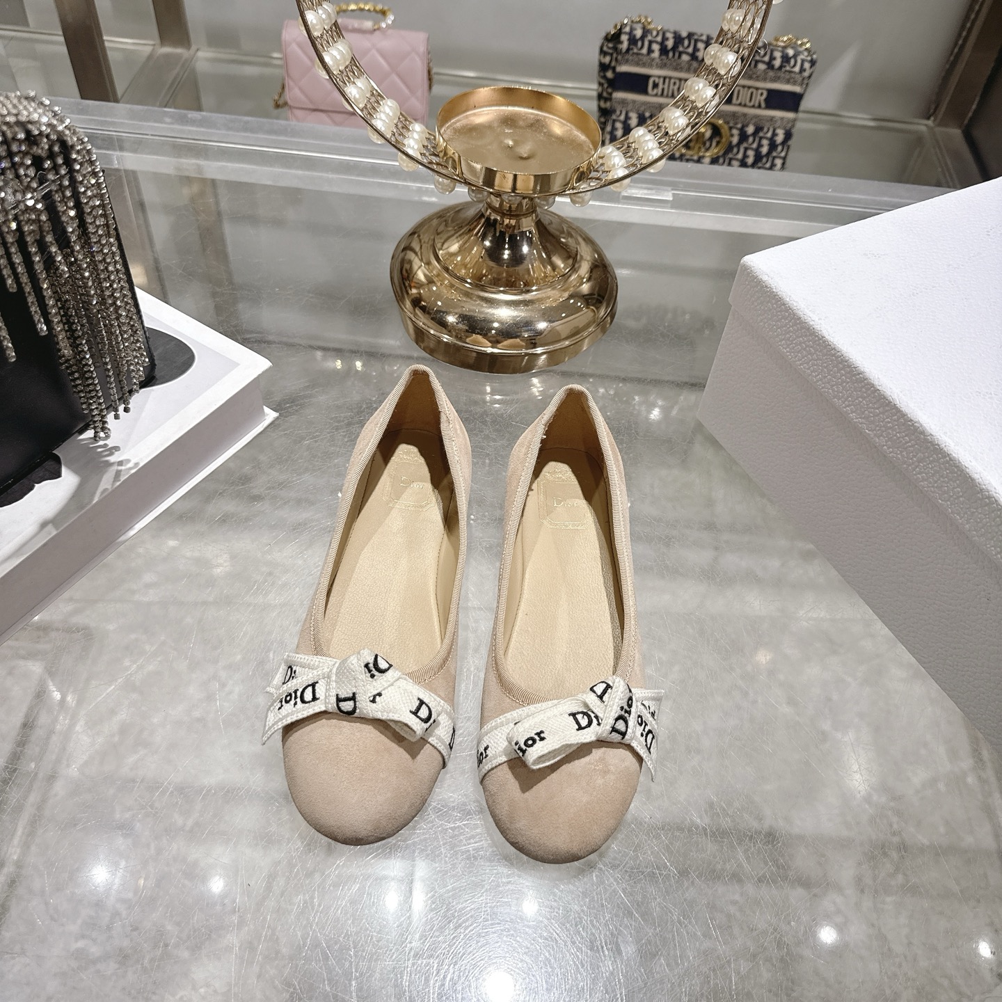 디올(DIOR) 리본 스트랩 메리제인 플랫슈즈 신발