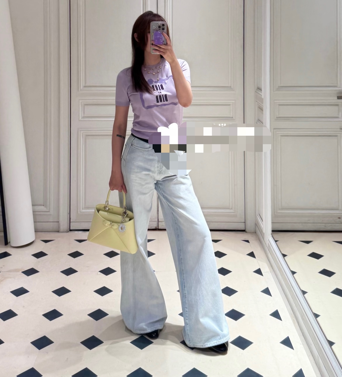 [Dior] 디올 26SS 입체 자수 로고 니트 반팔 티셔츠 의류
