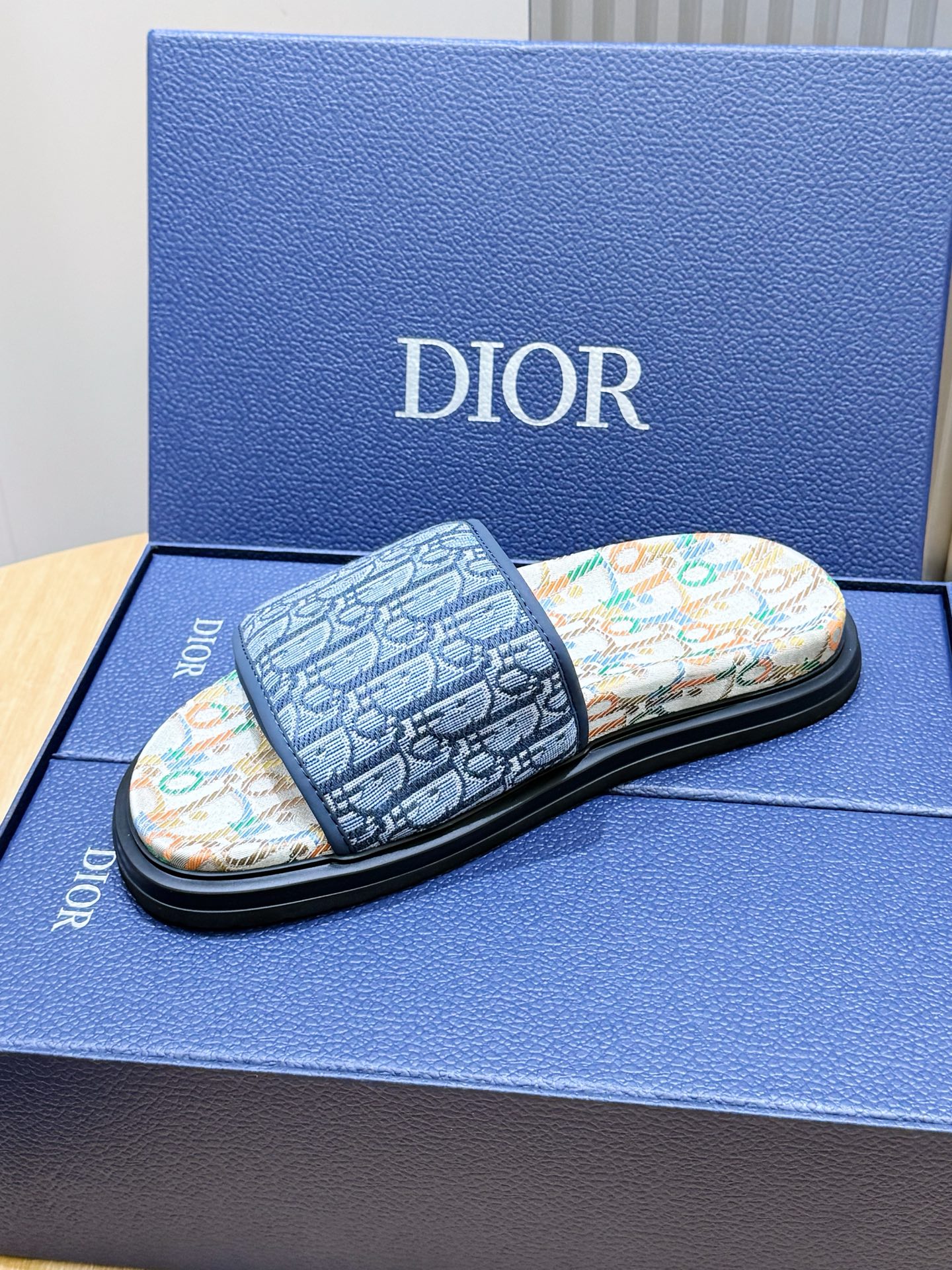 Dior 디올 Aqua 남성 슬라이드 샌들 슬리퍼 신발