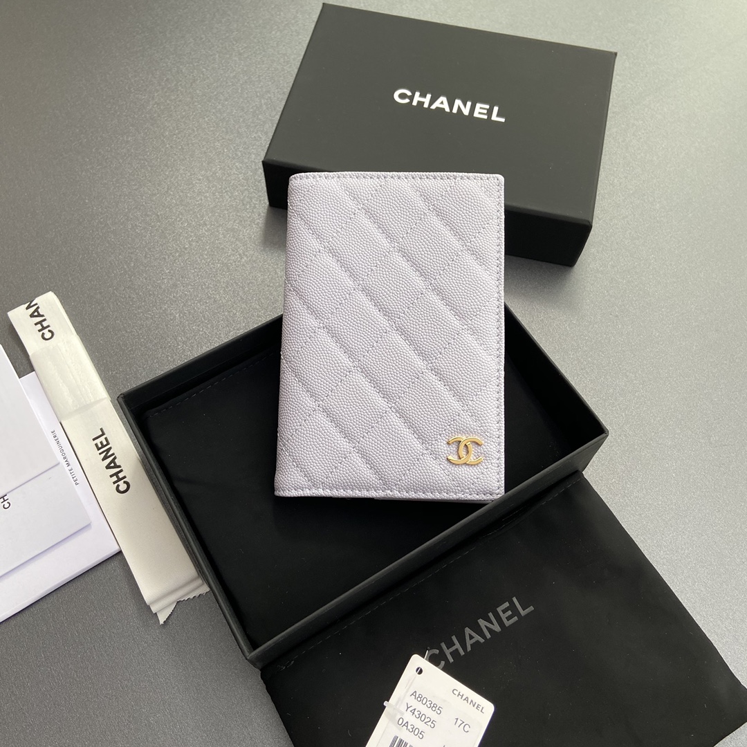 [Chanel] 샤넬 램스킨 퀼팅 패스포트 홀더/여권 지갑