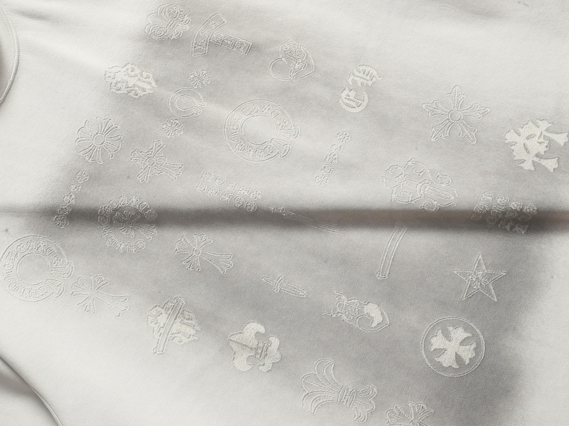 크롬하츠(CHROME HEARTS) 자수 워싱 반팔 티셔츠 상의 의류