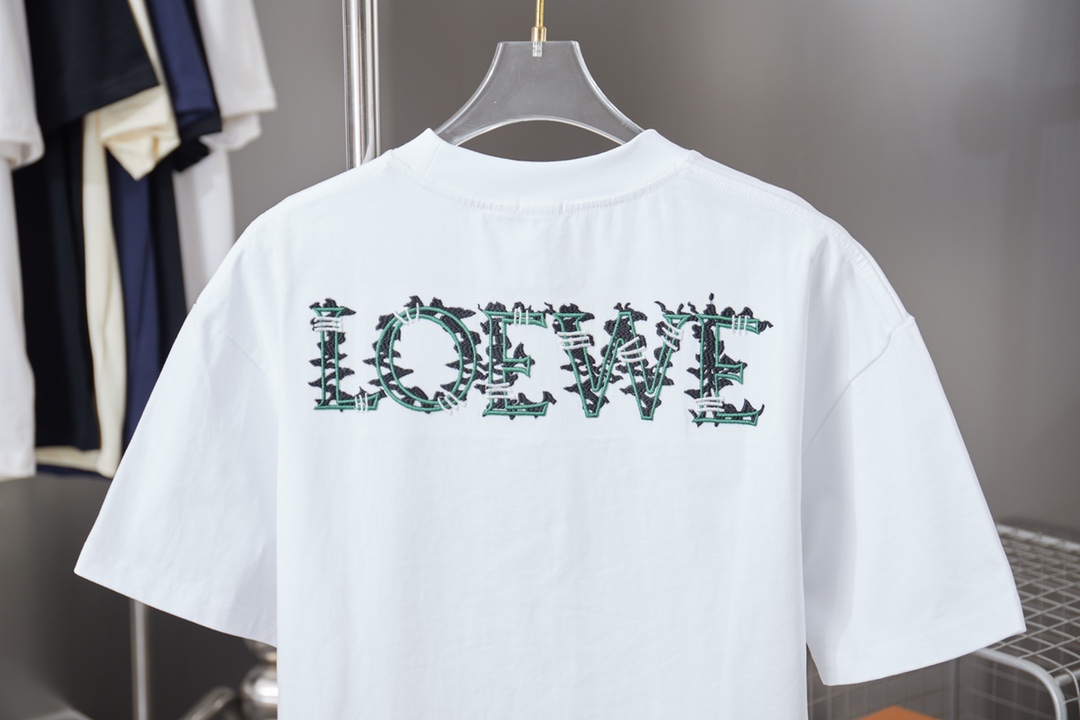 로에베(LOEWE) 클래식 로고 자수 반팔 티셔츠 상의 의류