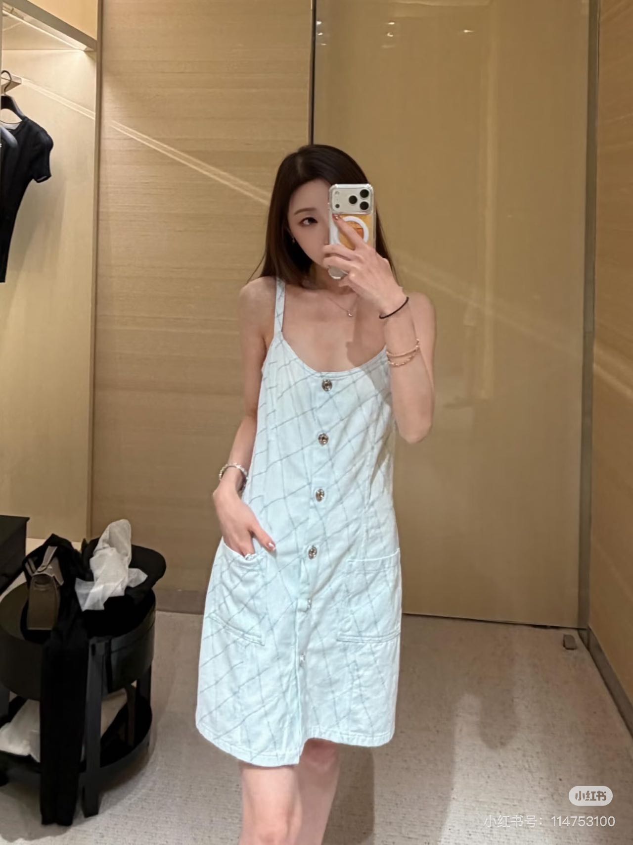 [Chanel] 샤넬 26SS 다이아 퀼팅 데님 뷔스티에 원피스 의류
