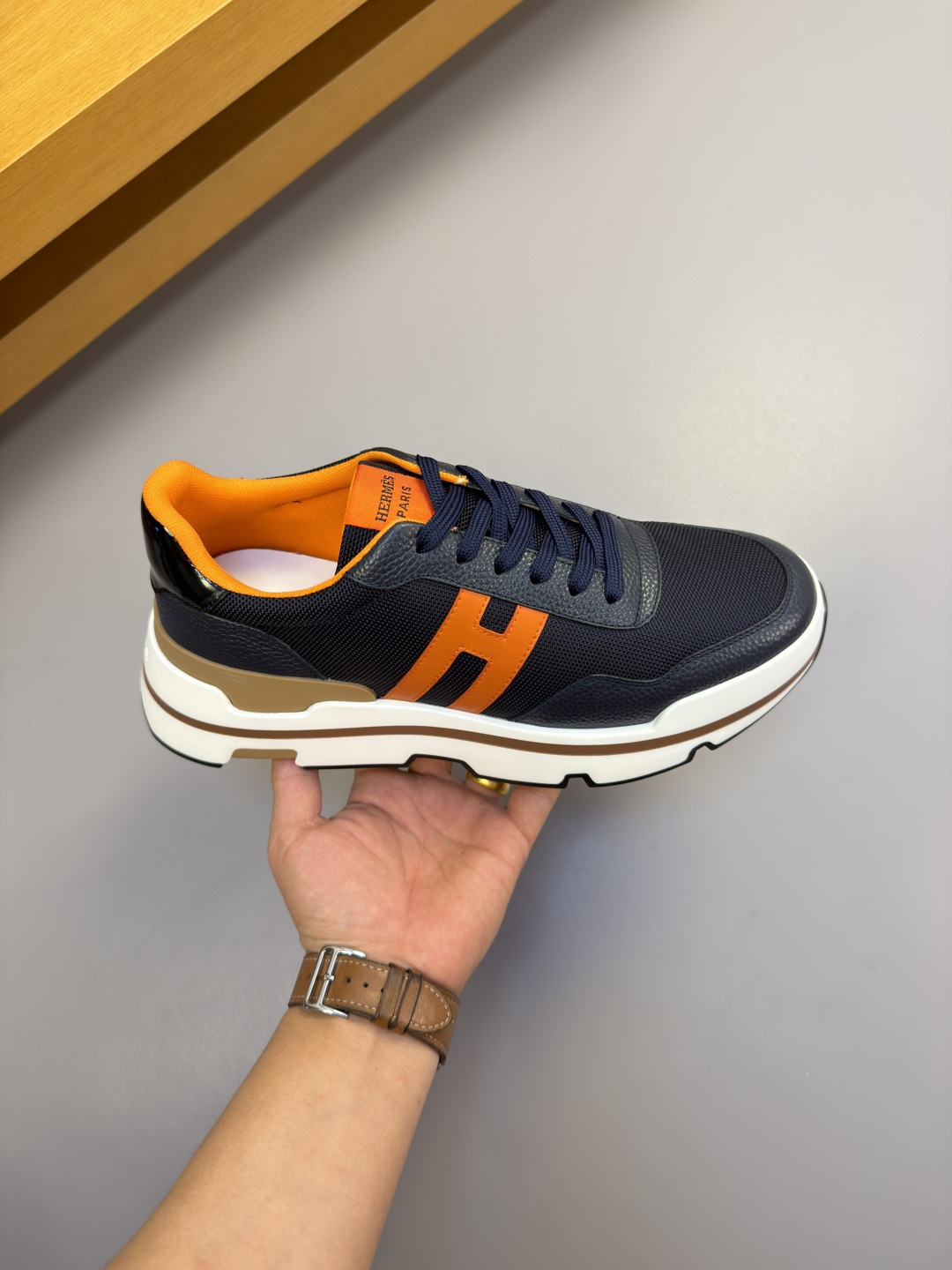 Hermes 에르메스 H 로고 캐주얼 운동화 스니커즈 신발