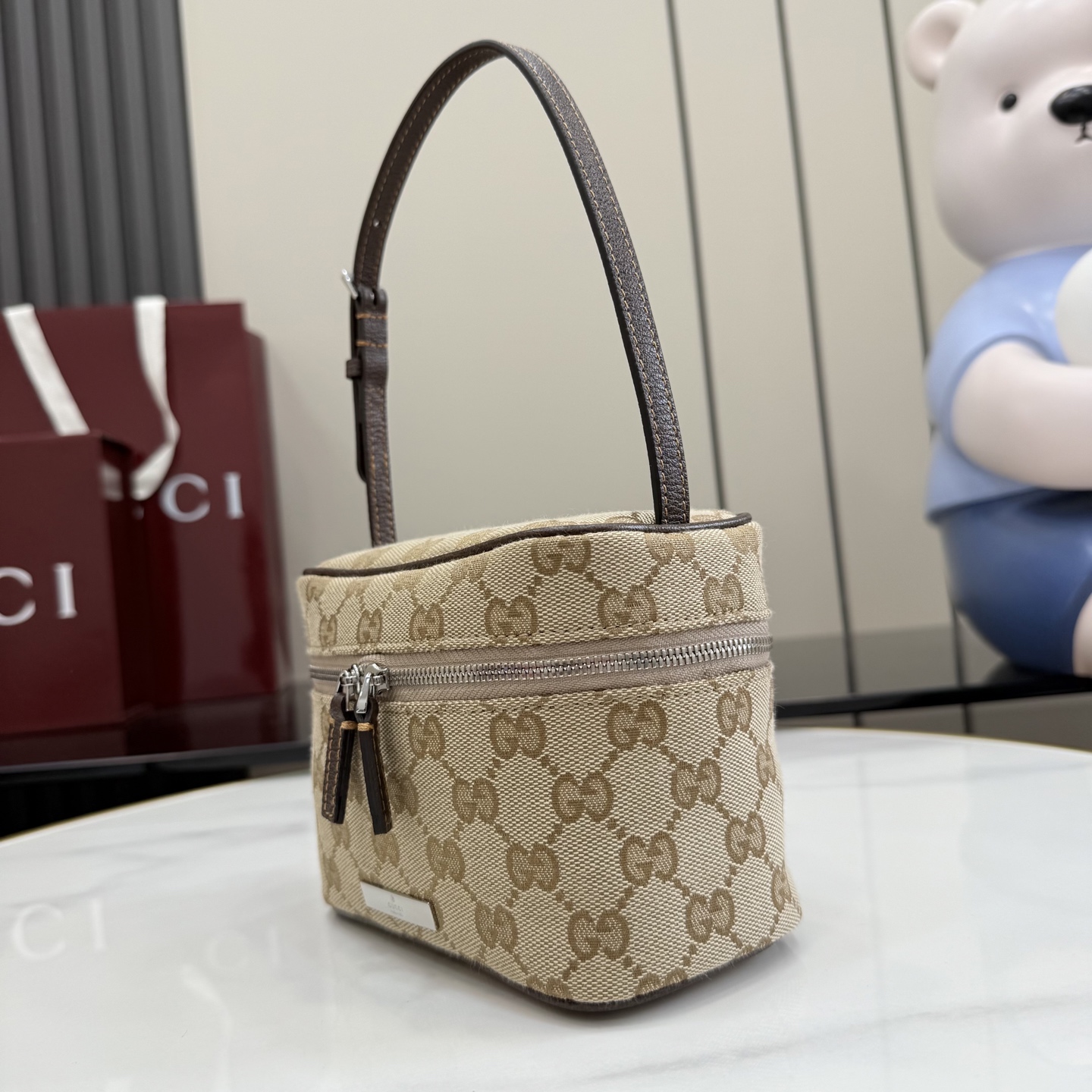 [Gucci] 구찌 Primavera 프리마베라 태그(Tag) GG 캔버스 탑 핸들 미니 백 가방