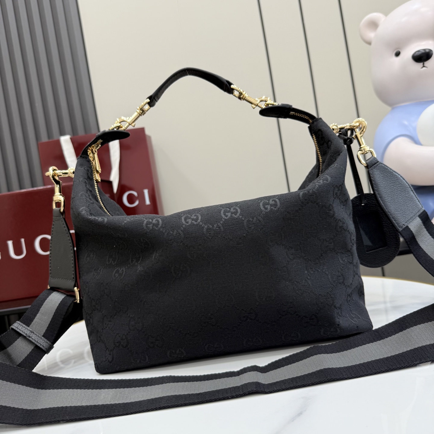 GUCCI 구찌 Gucci NY 컬렉션 브레라(Brera) 캔버스 토트백 - 블랙 가방
