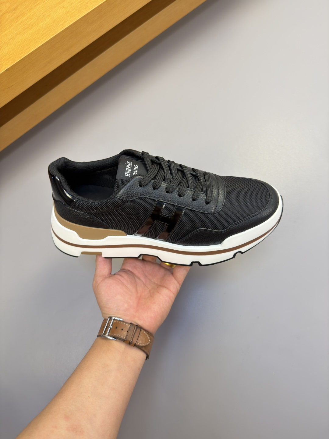 Hermes 에르메스 H 로고 캐주얼 운동화 스니커즈 신발