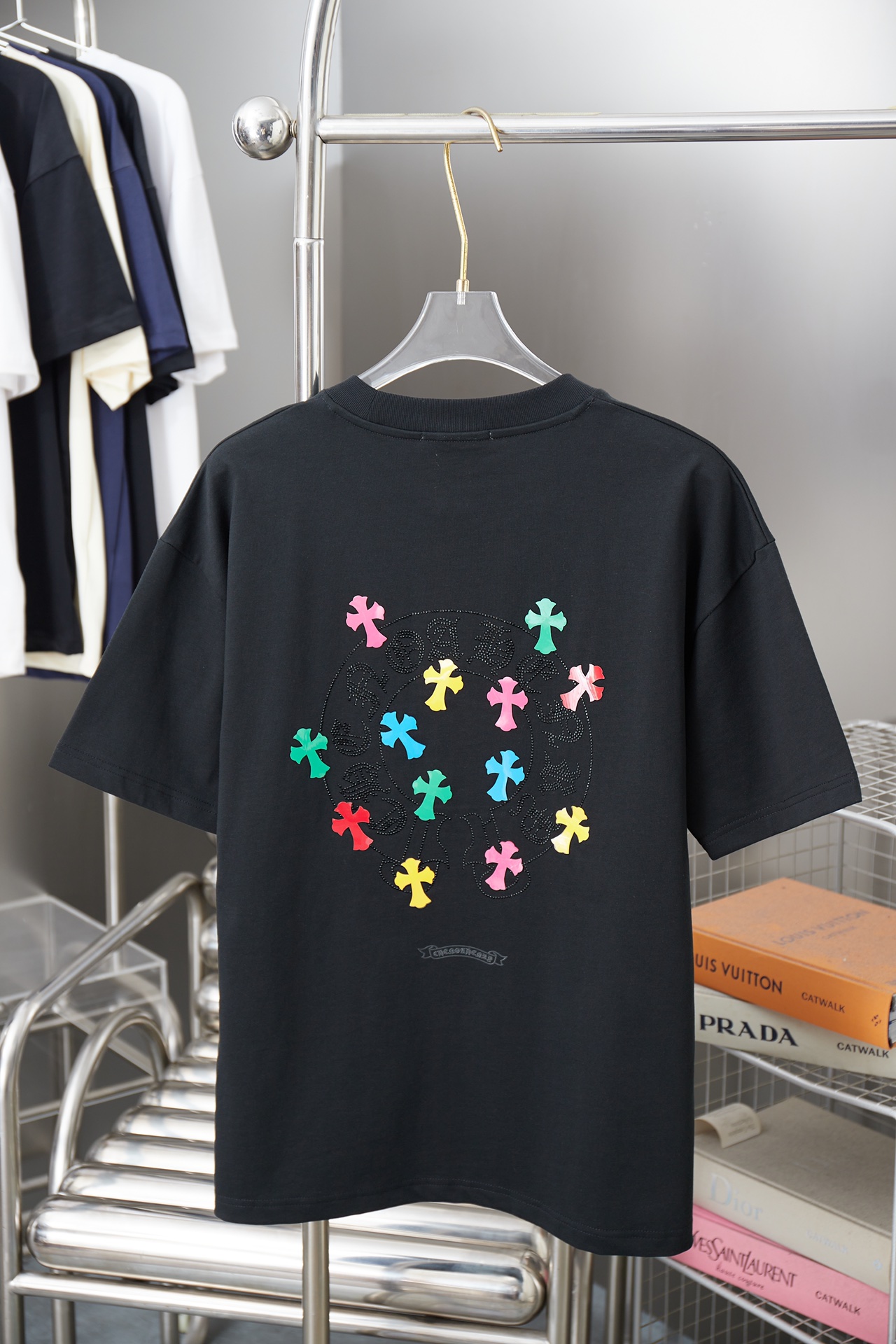 크롬하츠(Chrome Hearts) 실리콘 크로스 반팔 티셔츠 상의 의류