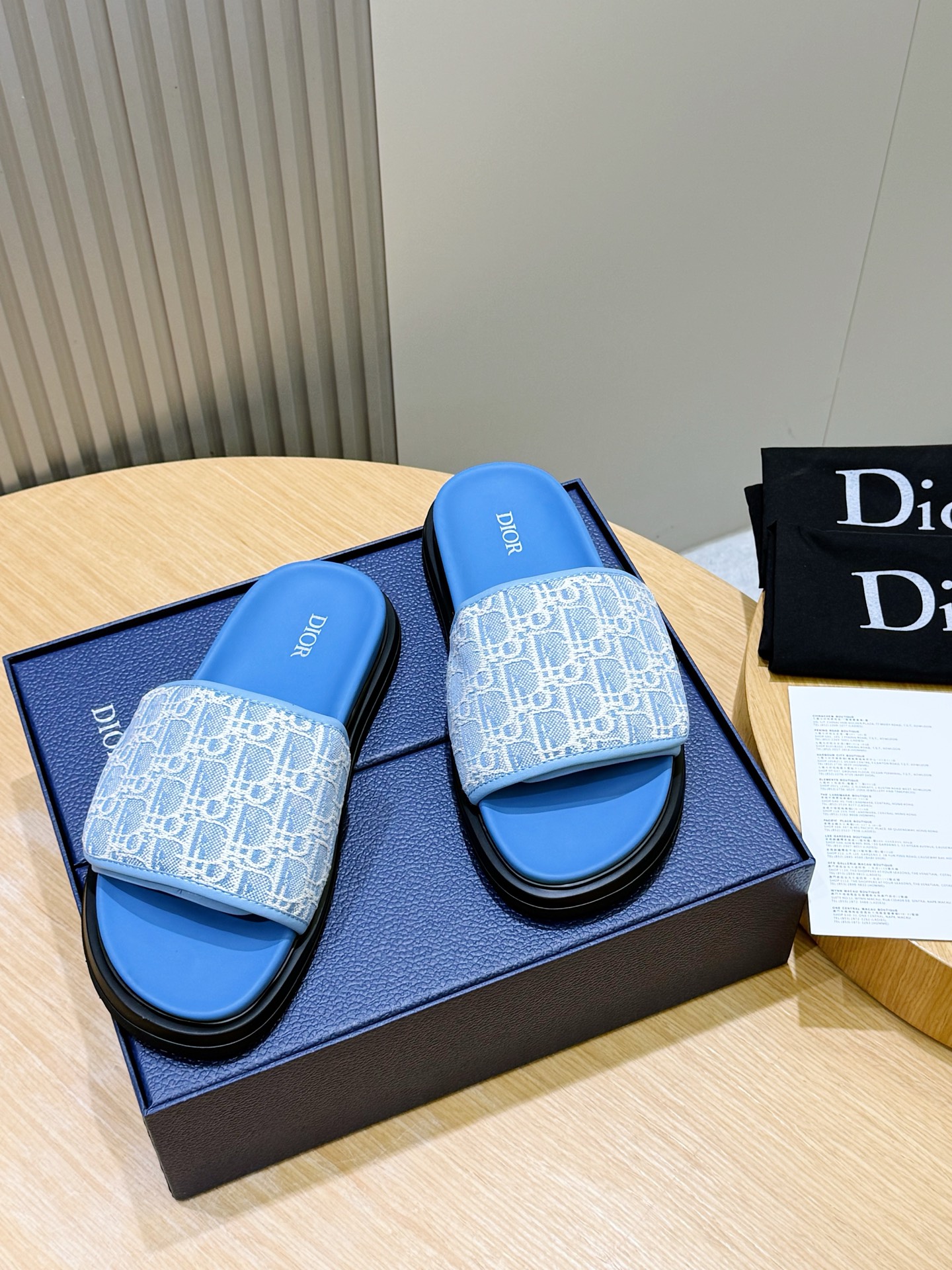 Dior 디올 Aqua 남성 슬라이드 샌들 슬리퍼 신발