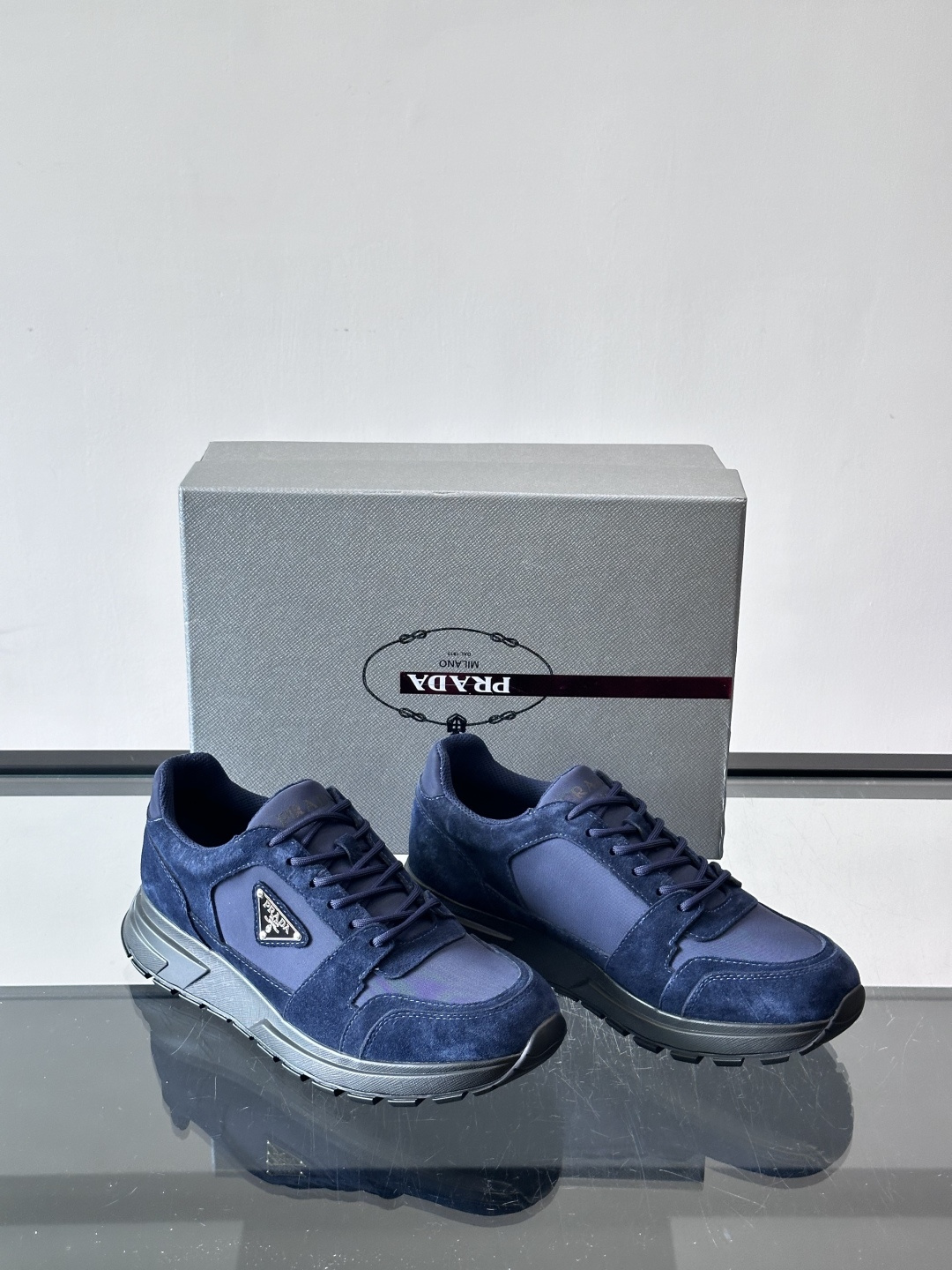 [Prada] 프라다 컬러블록 스웨이드 믹스 스니커즈 신발