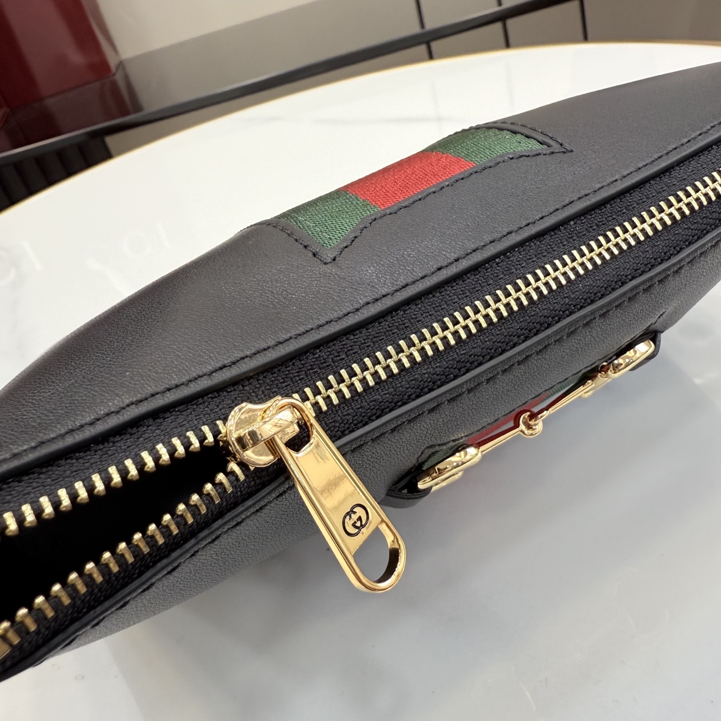 [Gucci] 구찌 26SS 홀스빗 웹 레더 미니 숄더백 가방