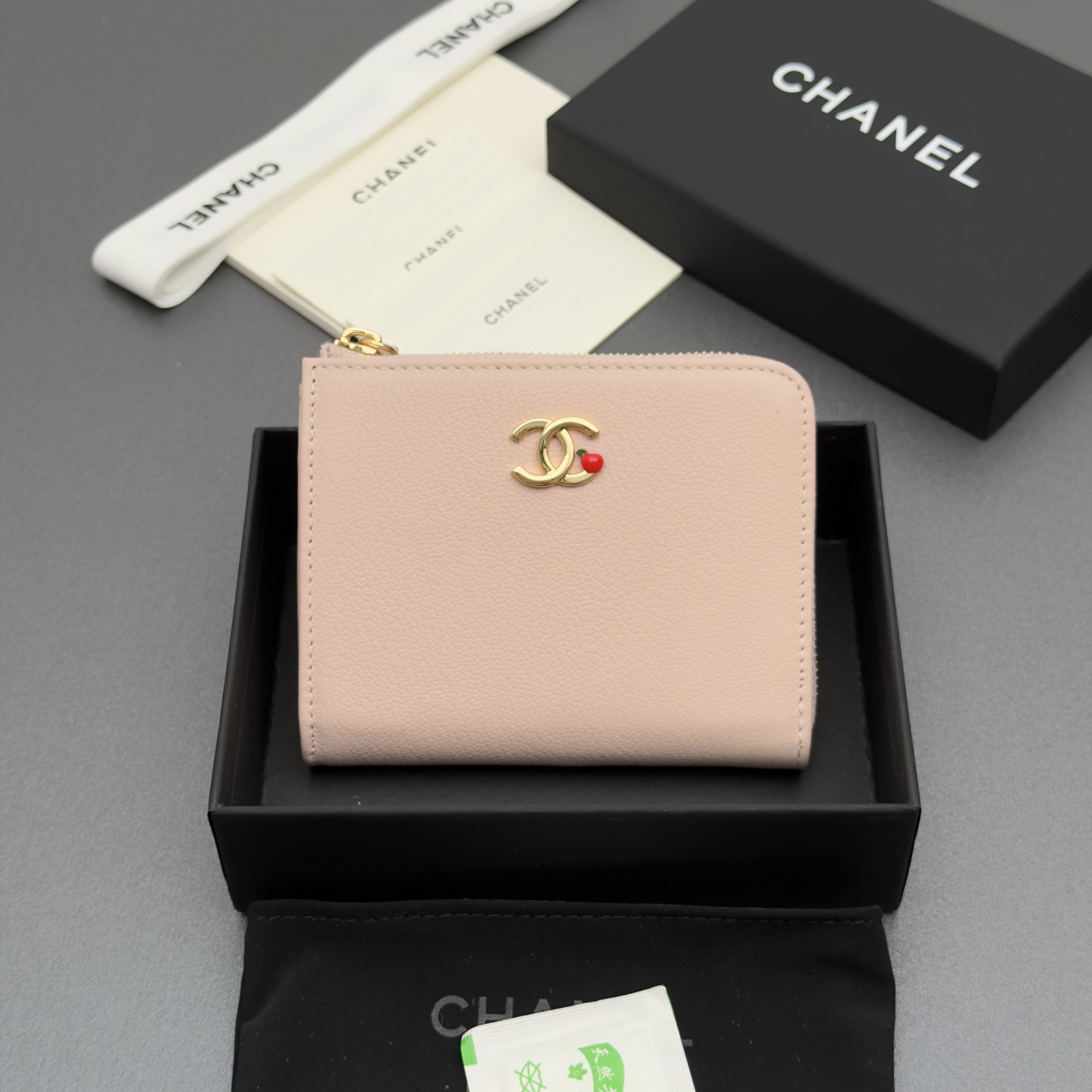[Chanel] 샤넬 메탈 로고 L자 지퍼 미니 지갑