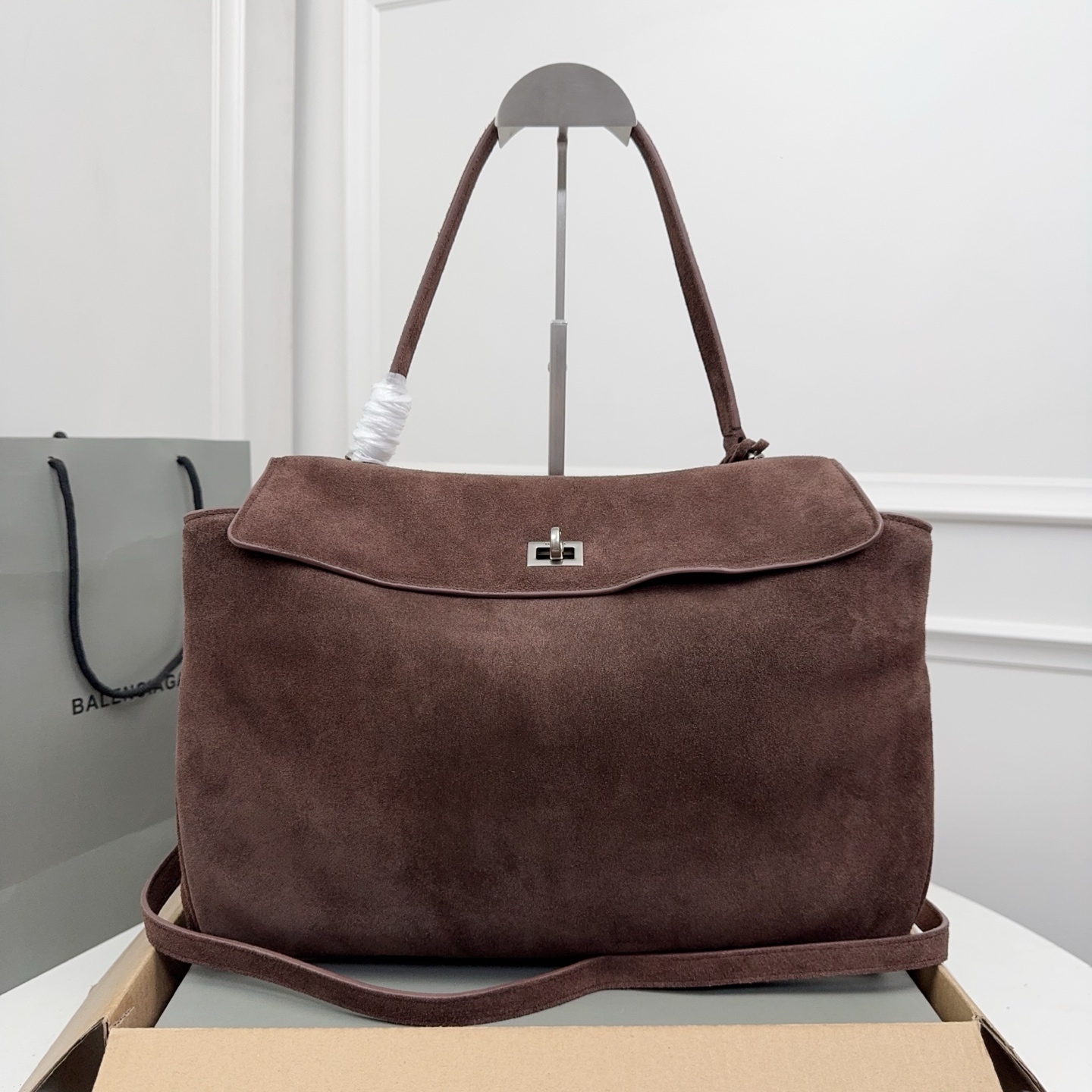 BALENCIAGA 발렌시아가 Rodeo 로데오 미디엄 핸드백 (스웨이드 카프스킨 / 램스킨 라이닝) 가방