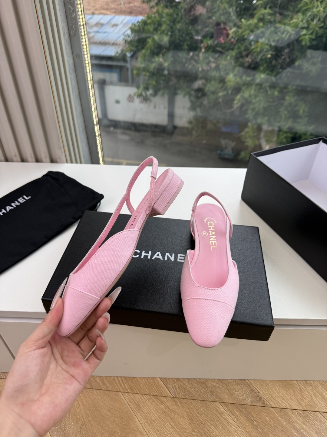 샤넬(CHANEL) 메리제인 슬링백 플랫 신발