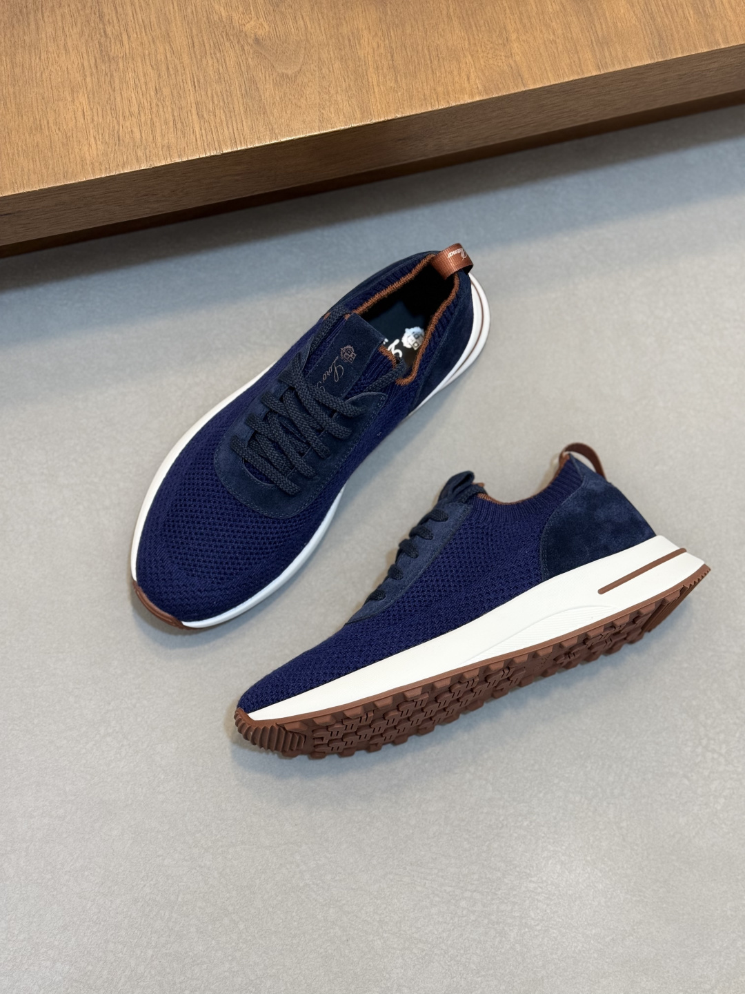 [Loro Piana] LP 로로 피아나 썸머 안톤 워크 레더 앤 패브릭 보트 슈즈 스니커즈 신발