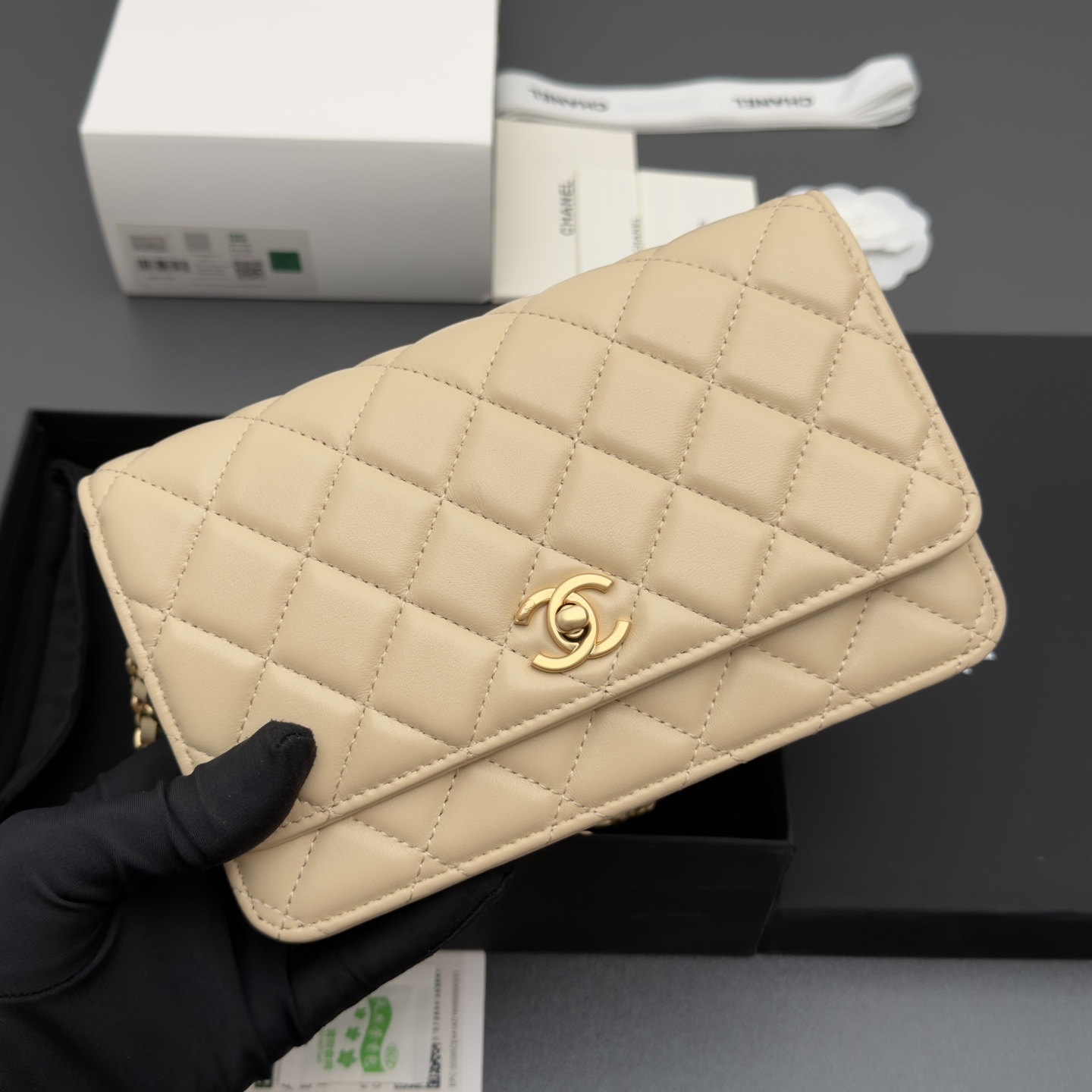 [Chanel] 샤넬 이탈리안 램스킨 클래식 체인 파우치/클러치 가방