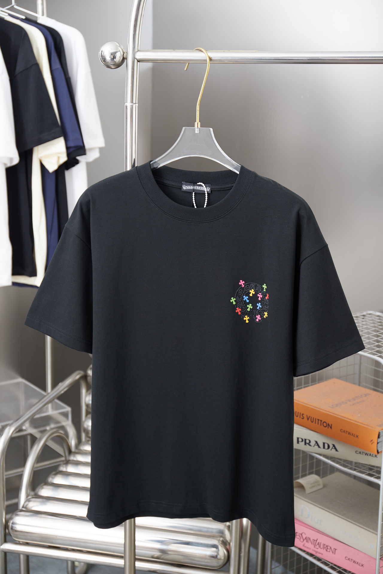 크롬하츠(Chrome Hearts) 실리콘 크로스 반팔 티셔츠 상의 의류