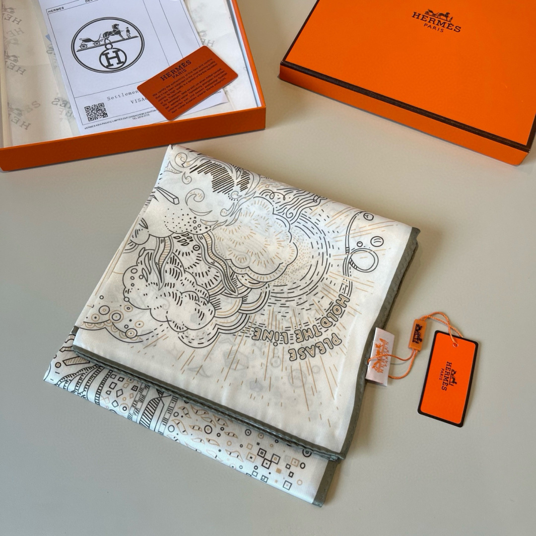 에르메스(HERMES) 온 더 라인 실크 목도리 스카프